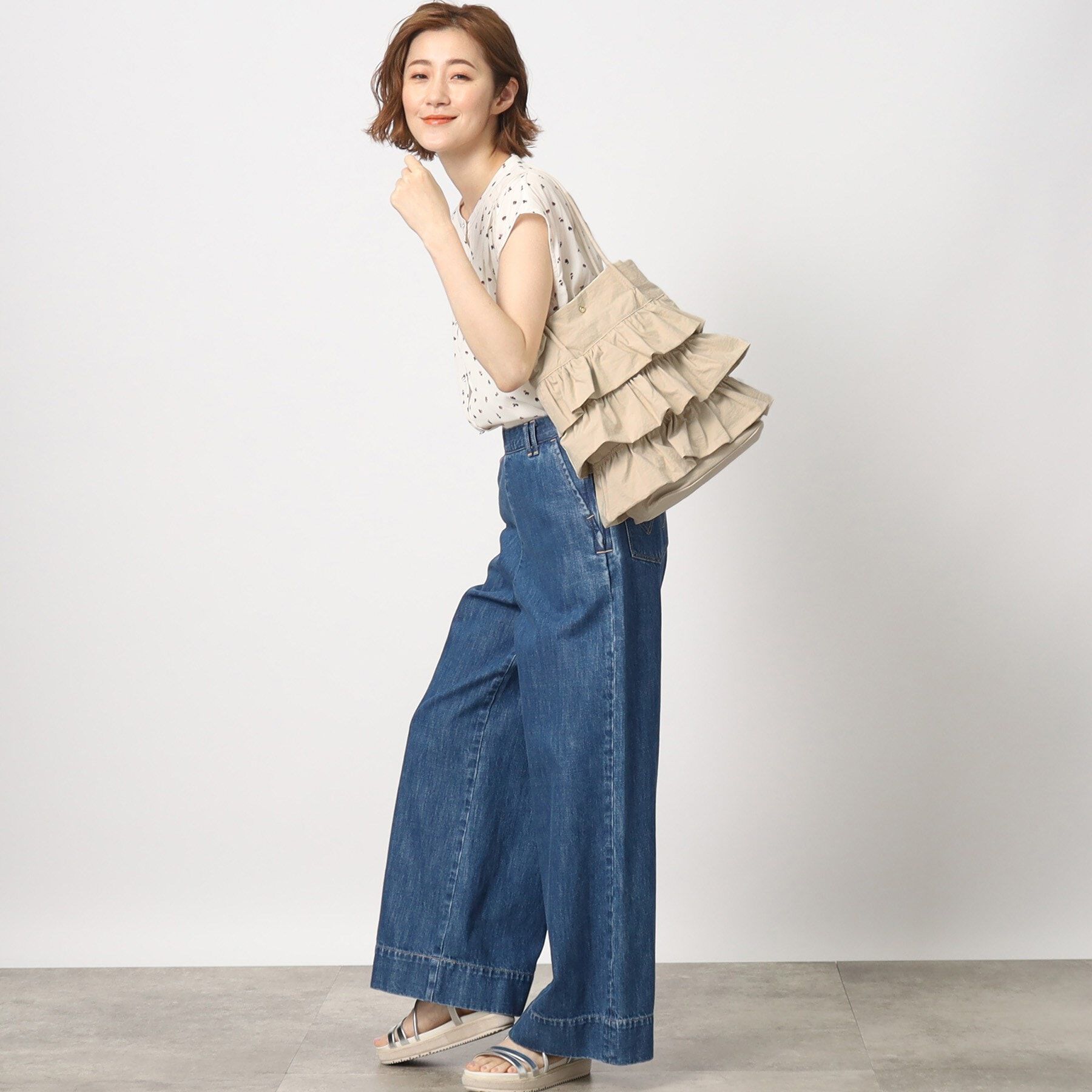 grove「【A4収納可】ティアードタックトート」|トートバッグ|