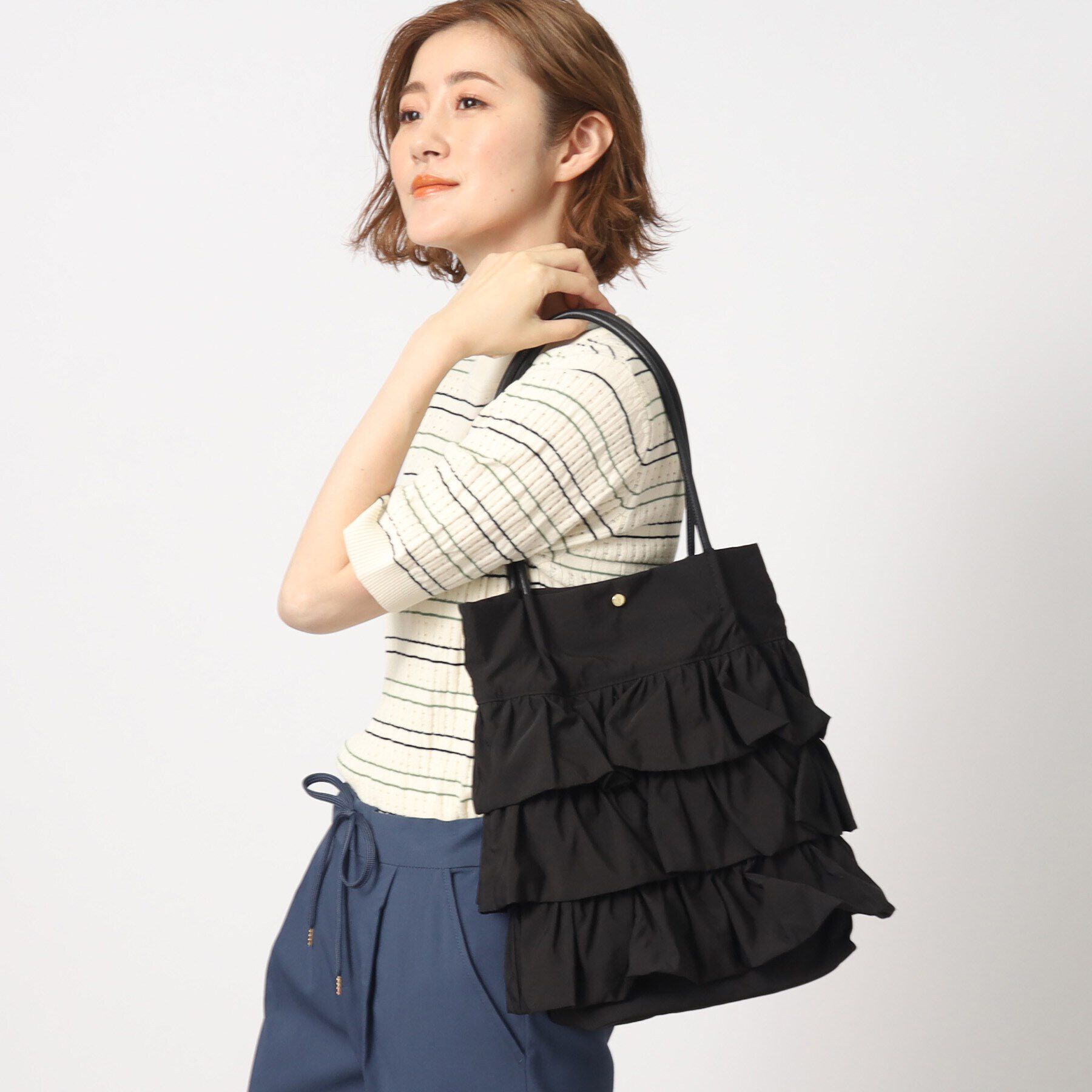 grove「【A4収納可】ティアードタックトート」|トートバッグ|