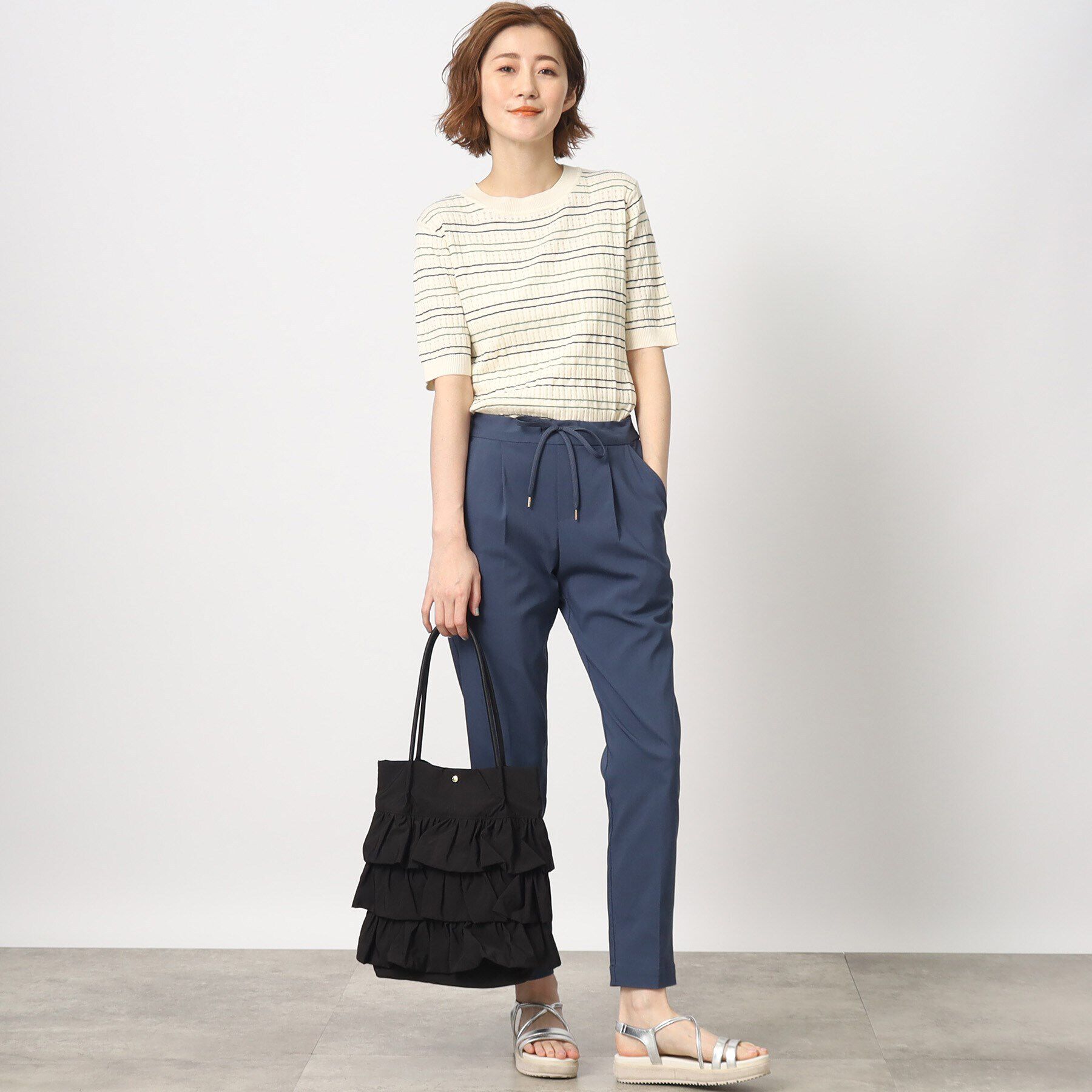 grove「【A4収納可】ティアードタックトート」|トートバッグ|