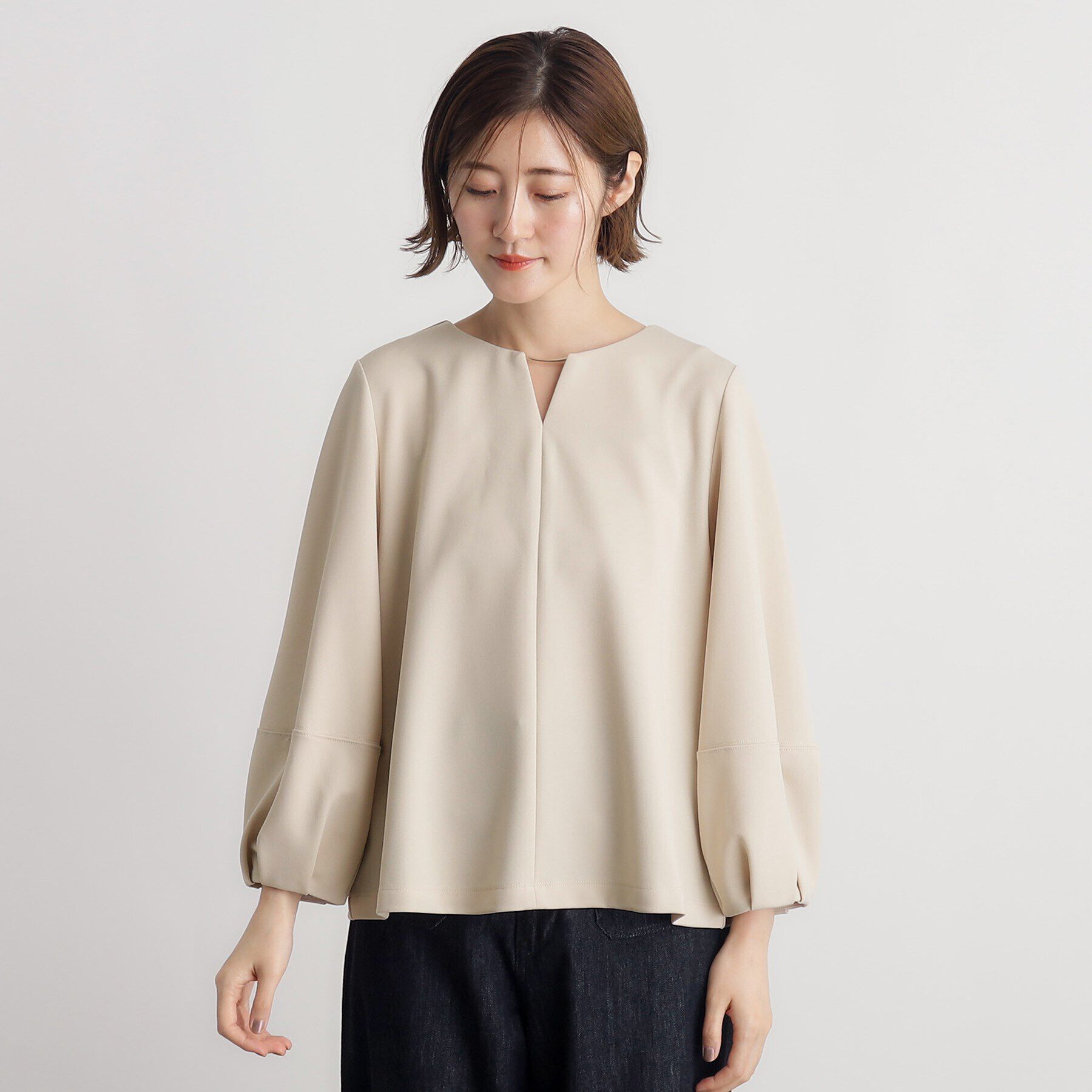 grove「カットツイルランタンスリーブプルオーバー」|Tシャツ・カットソー|