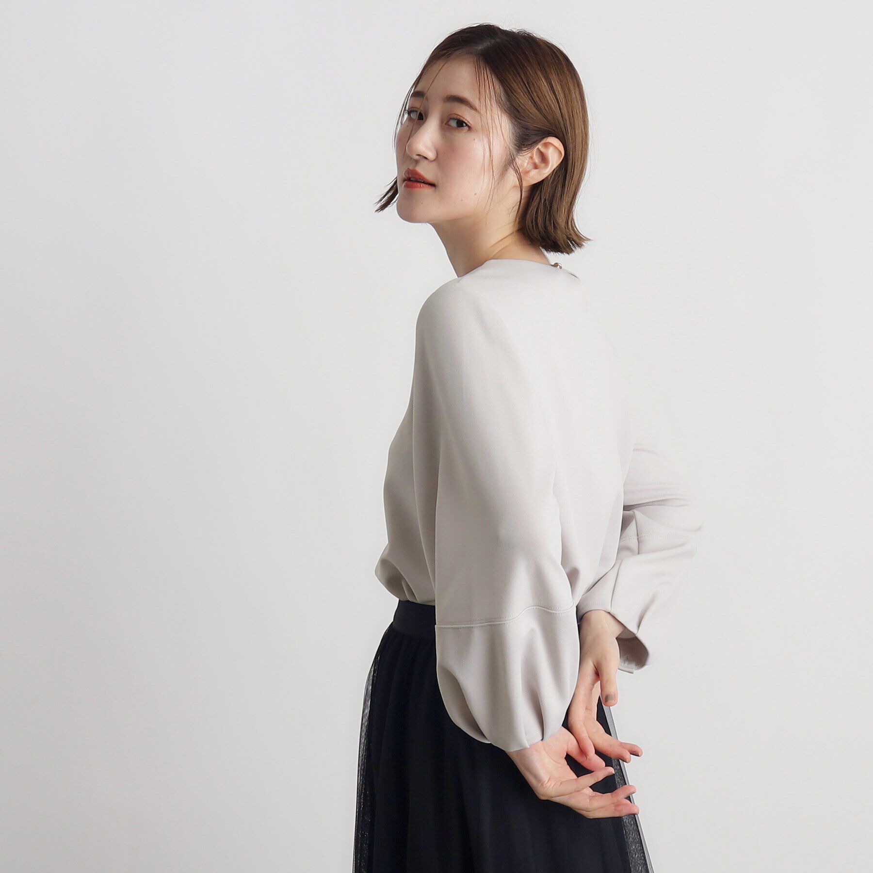 grove「カットツイルランタンスリーブプルオーバー」|Tシャツ・カットソー|