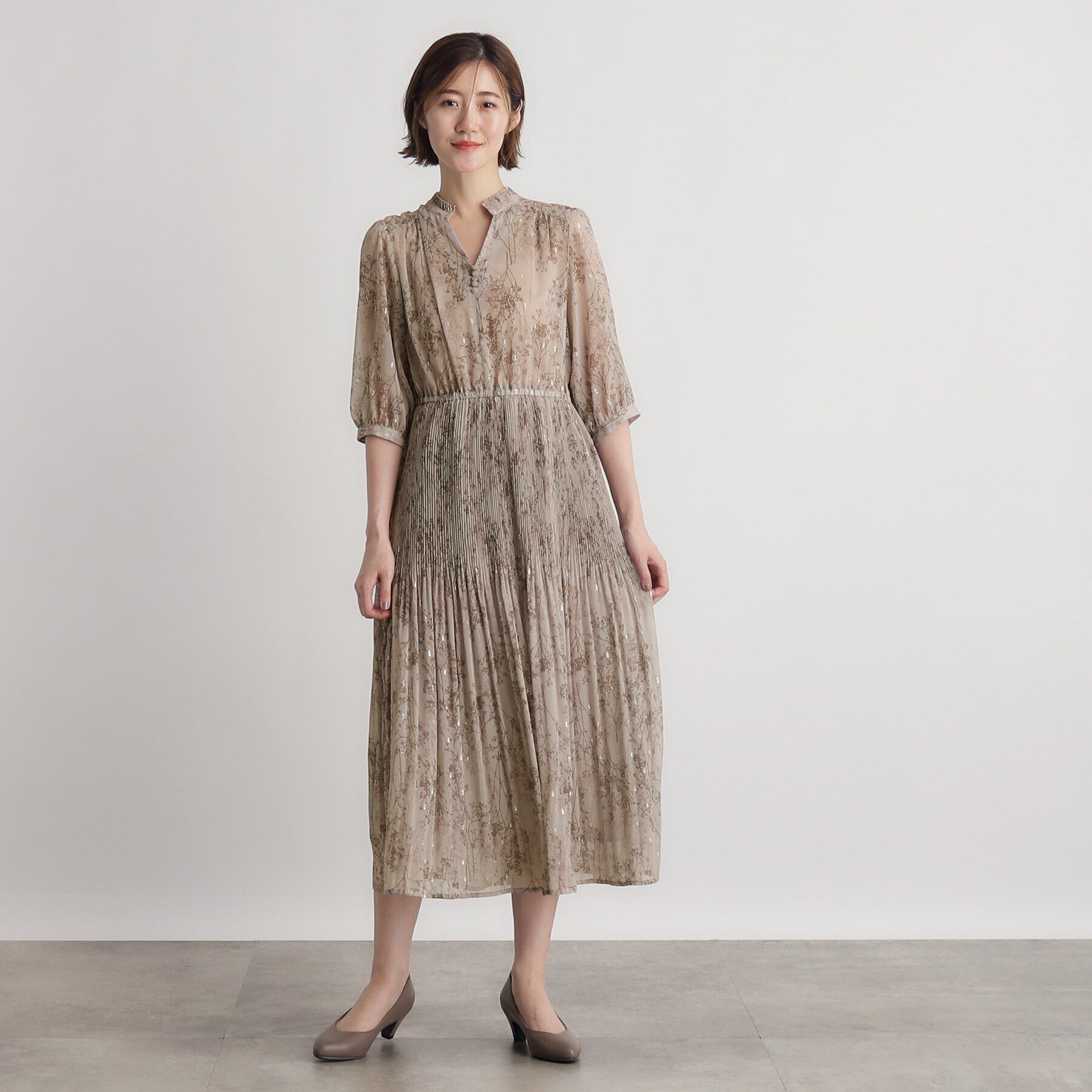 grove「ラメジャカードプリーツワンピース」|ワンピース|