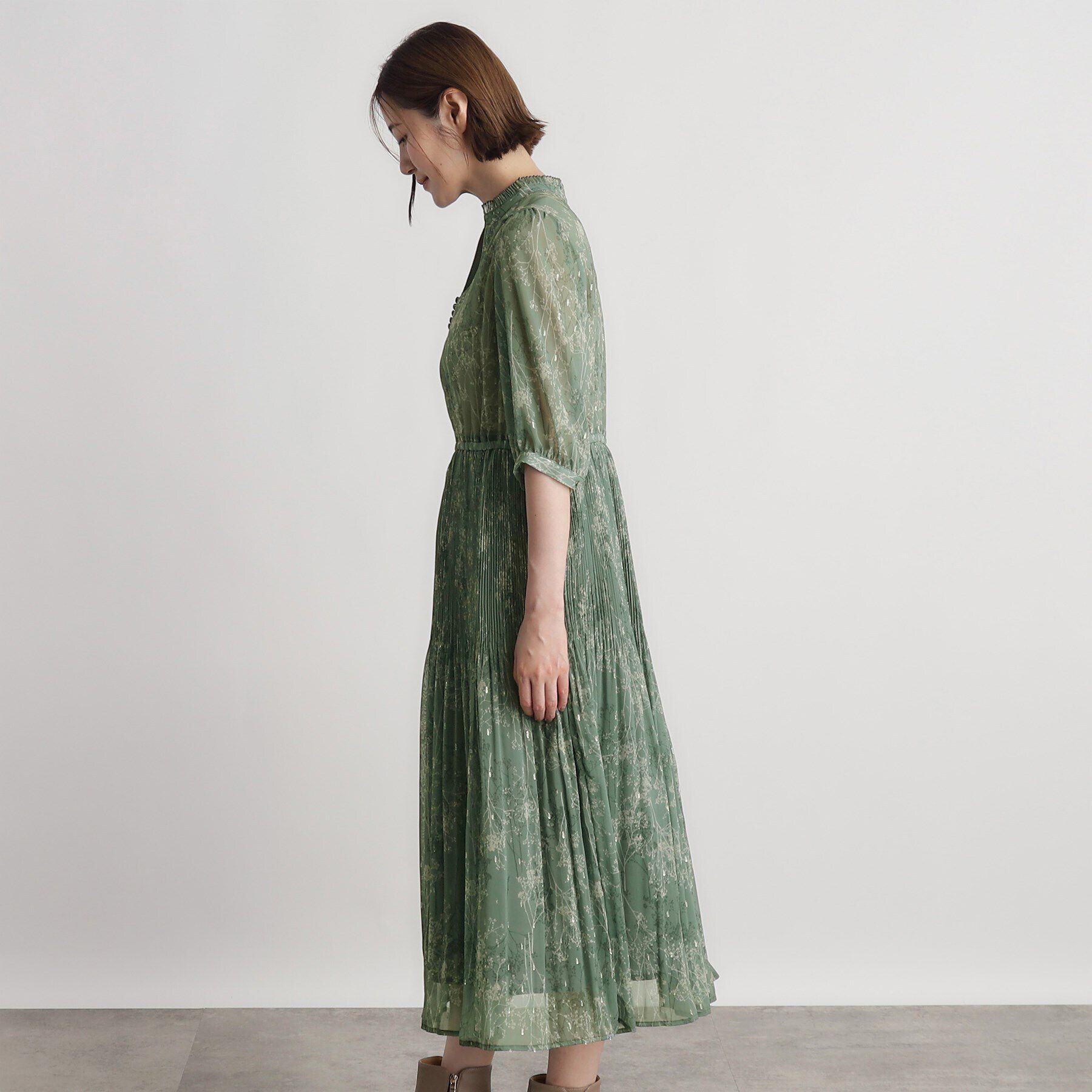 grove「ラメジャカードプリーツワンピース」|ワンピース|