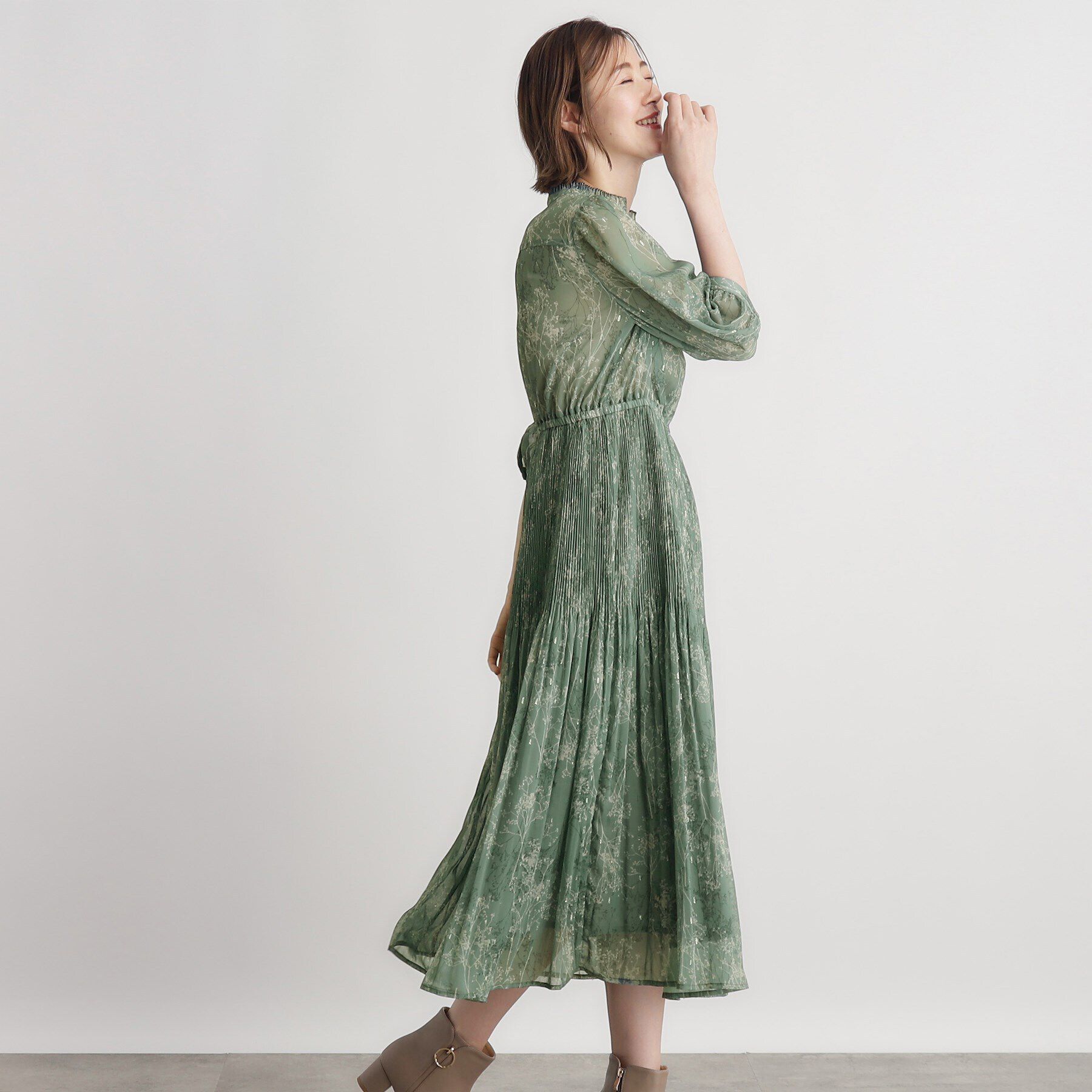 grove「ラメジャカードプリーツワンピース」|ワンピース|