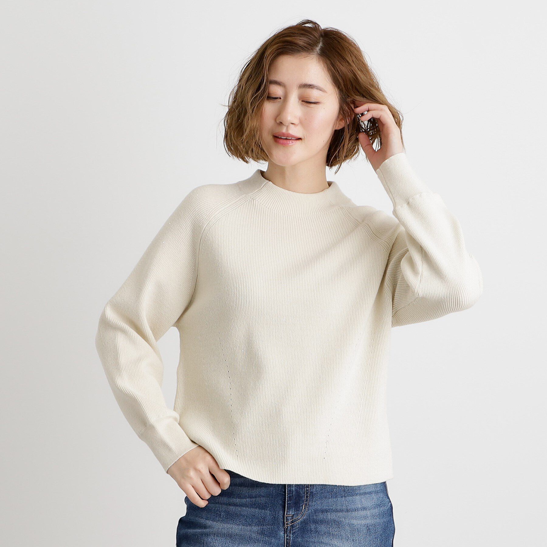 grove「ミニスパンコール片畦ニットプルオーバー」|ニット・セーター|