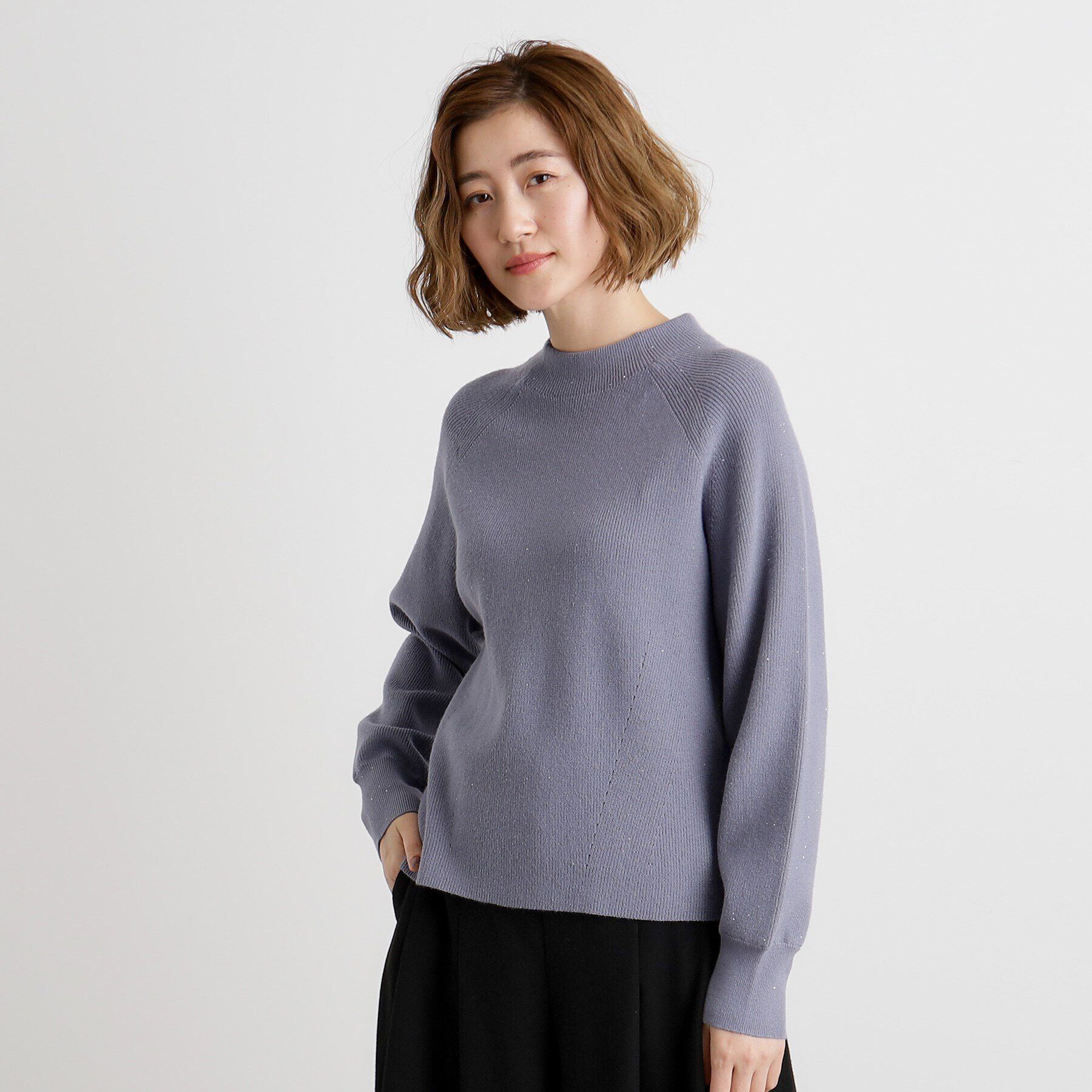 grove「ミニスパンコール片畦ニットプルオーバー」|ニット・セーター|