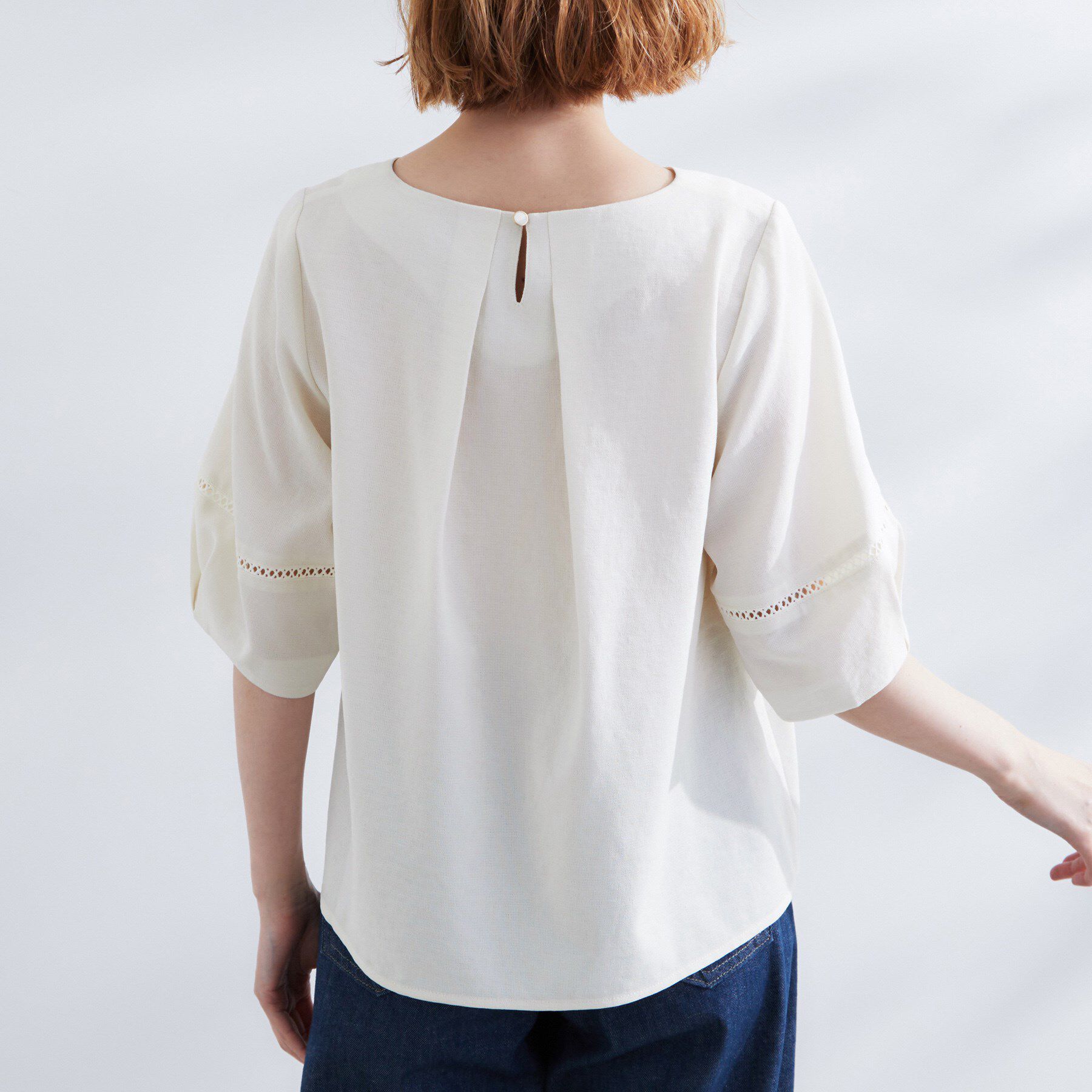 grove「お洒落に決まる 麻調袖コンシャスブラウス」|シャツ・ブラウス|