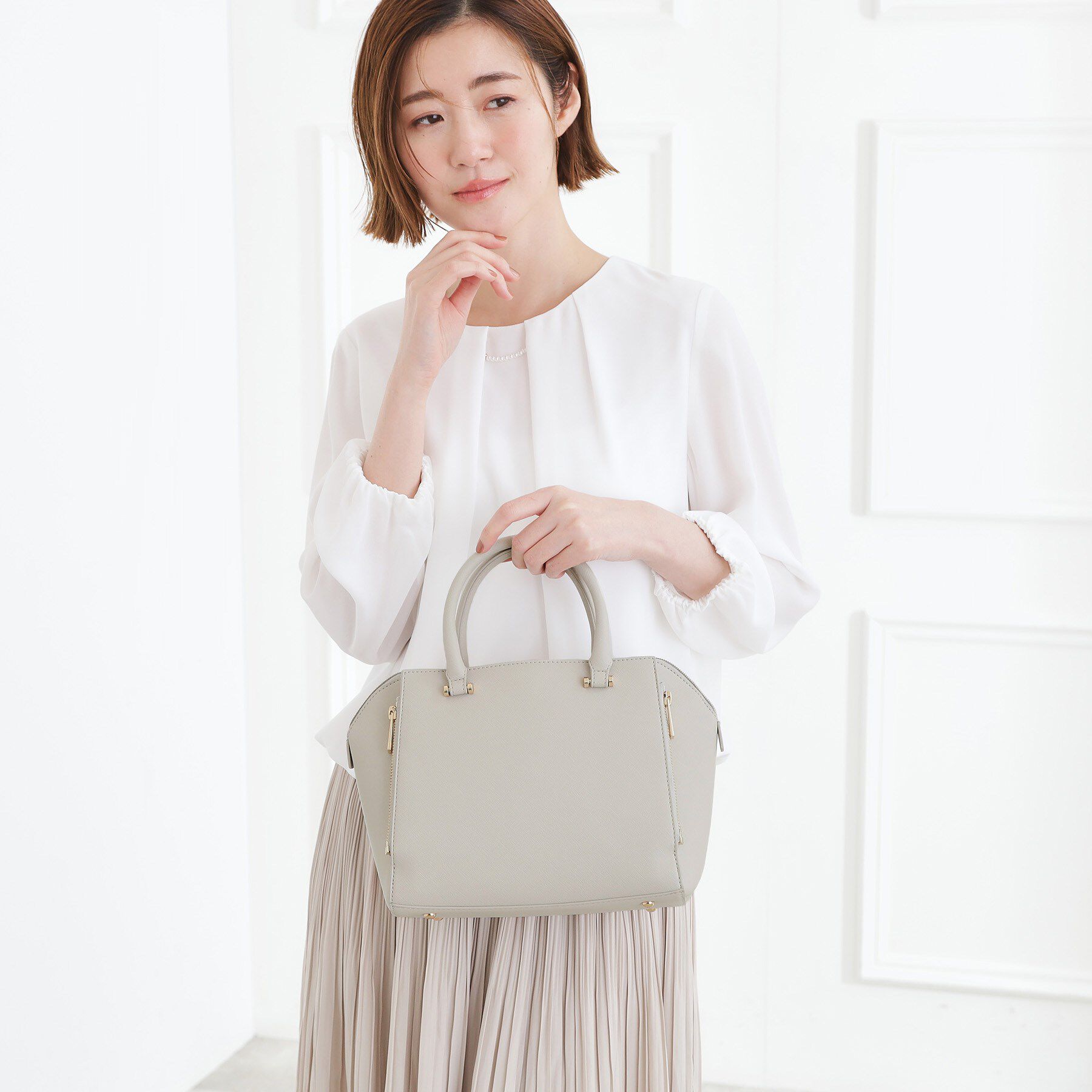 grove「【人間工学】タテZipバーハンドル2WAYトート」|トートバッグ|