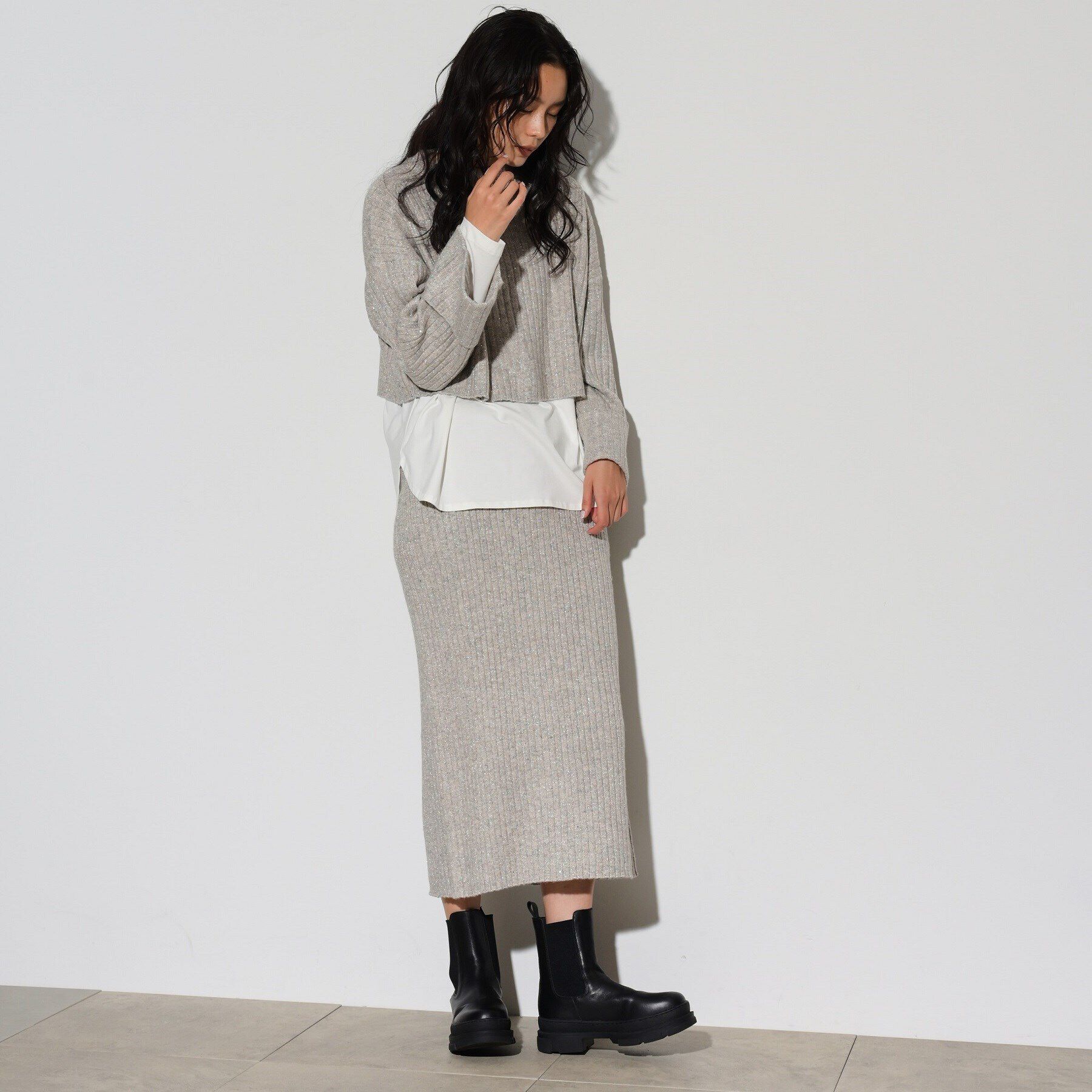 GALLEST「スパンコール混クルーネックニット」|ニット・セーター|