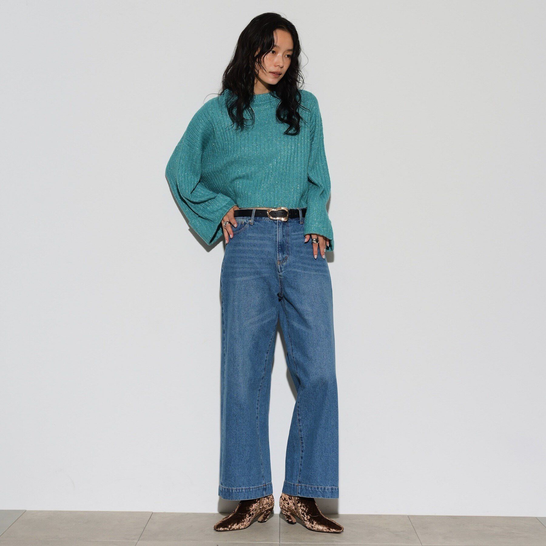 GALLEST「スパンコール混クルーネックニット」|ニット・セーター|