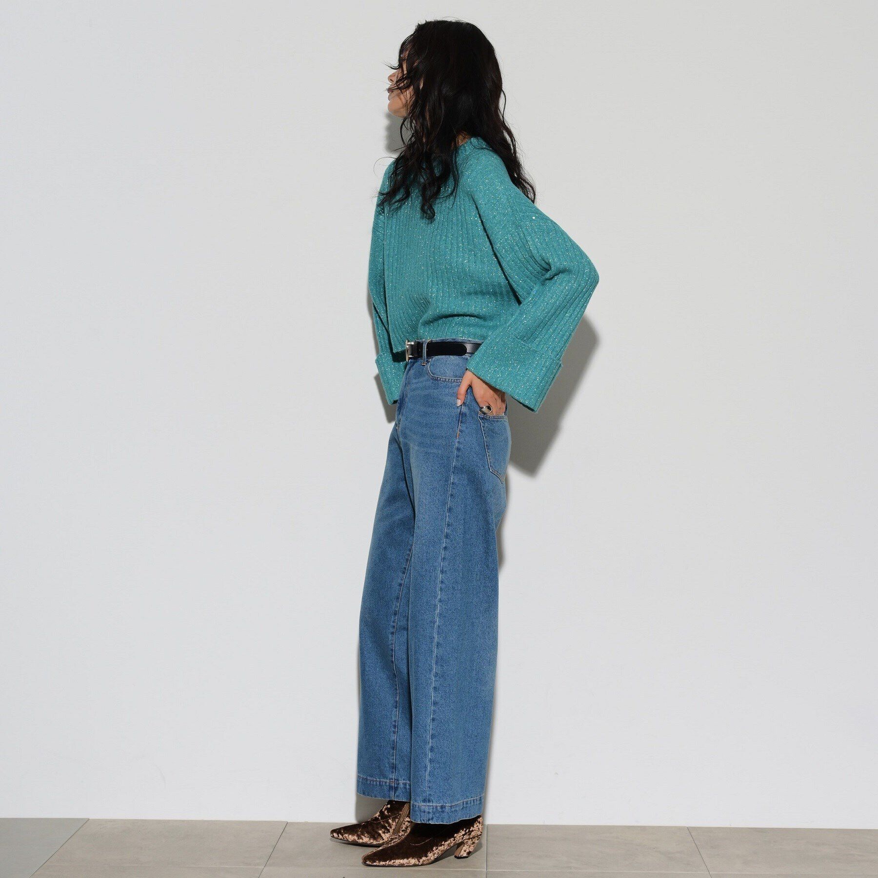 GALLEST「スパンコール混クルーネックニット」|ニット・セーター|