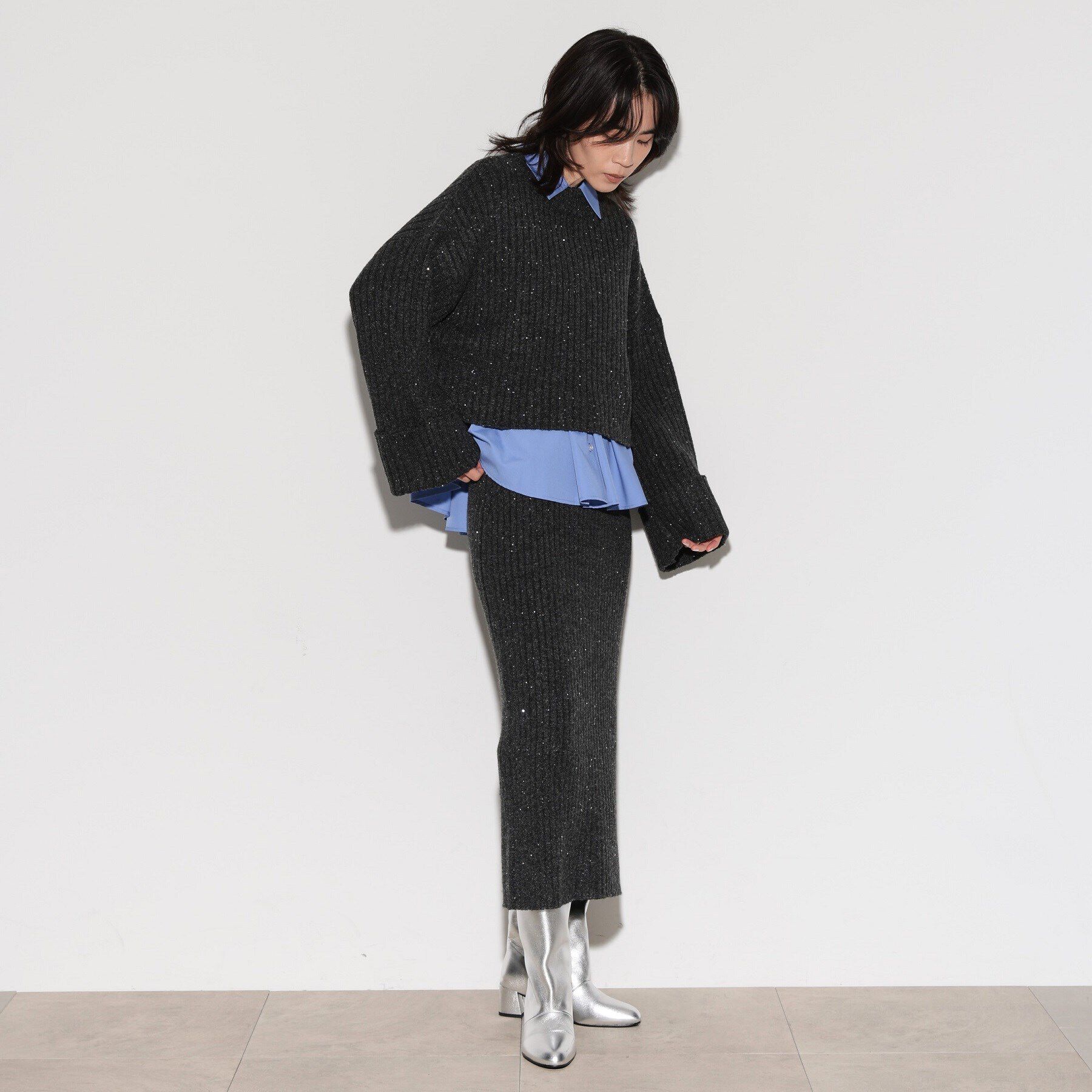 GALLEST「スパンコール混クルーネックニット」|ニット・セーター|