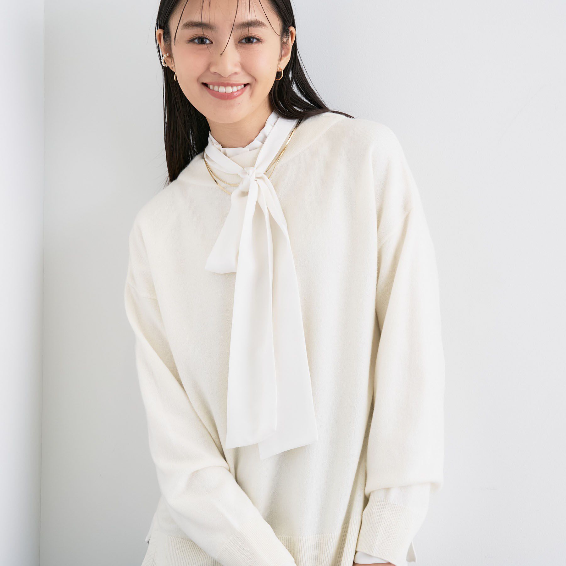 INDIVI「【洗える／カシミヤ混】ボトルネック ドルマンスリーブニット」|ニット・セーター|