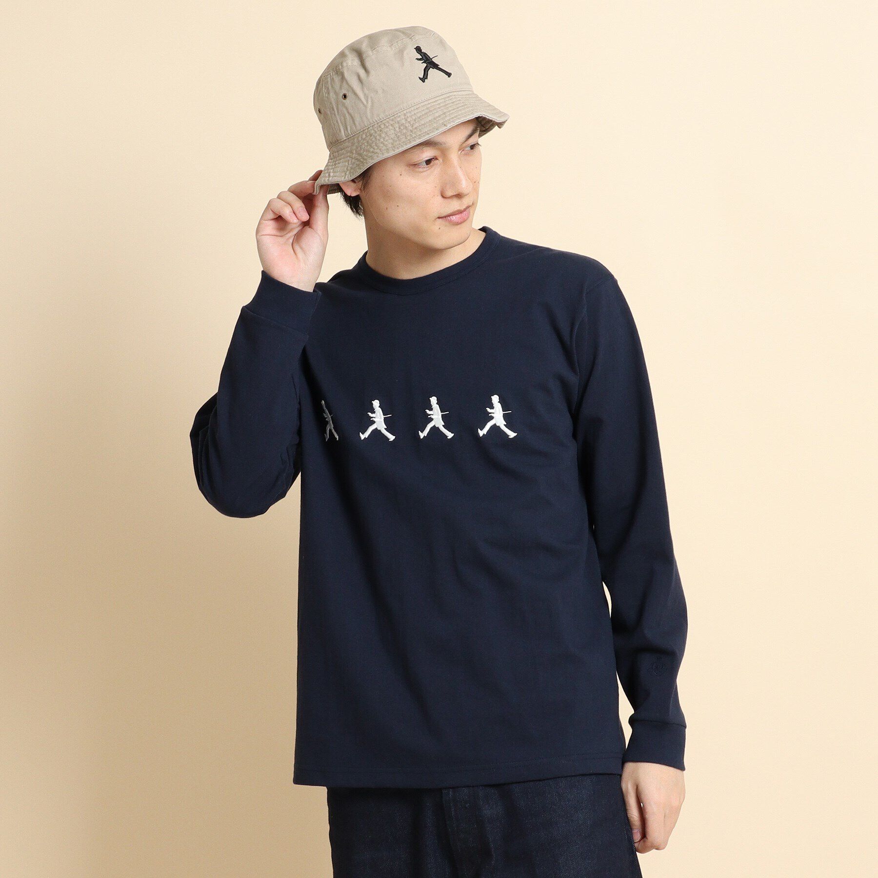 40CARATS&525「ラスタウォーカー丸胴長袖 Tシャツ」|Tシャツ・カットソー|ネイビー(093)