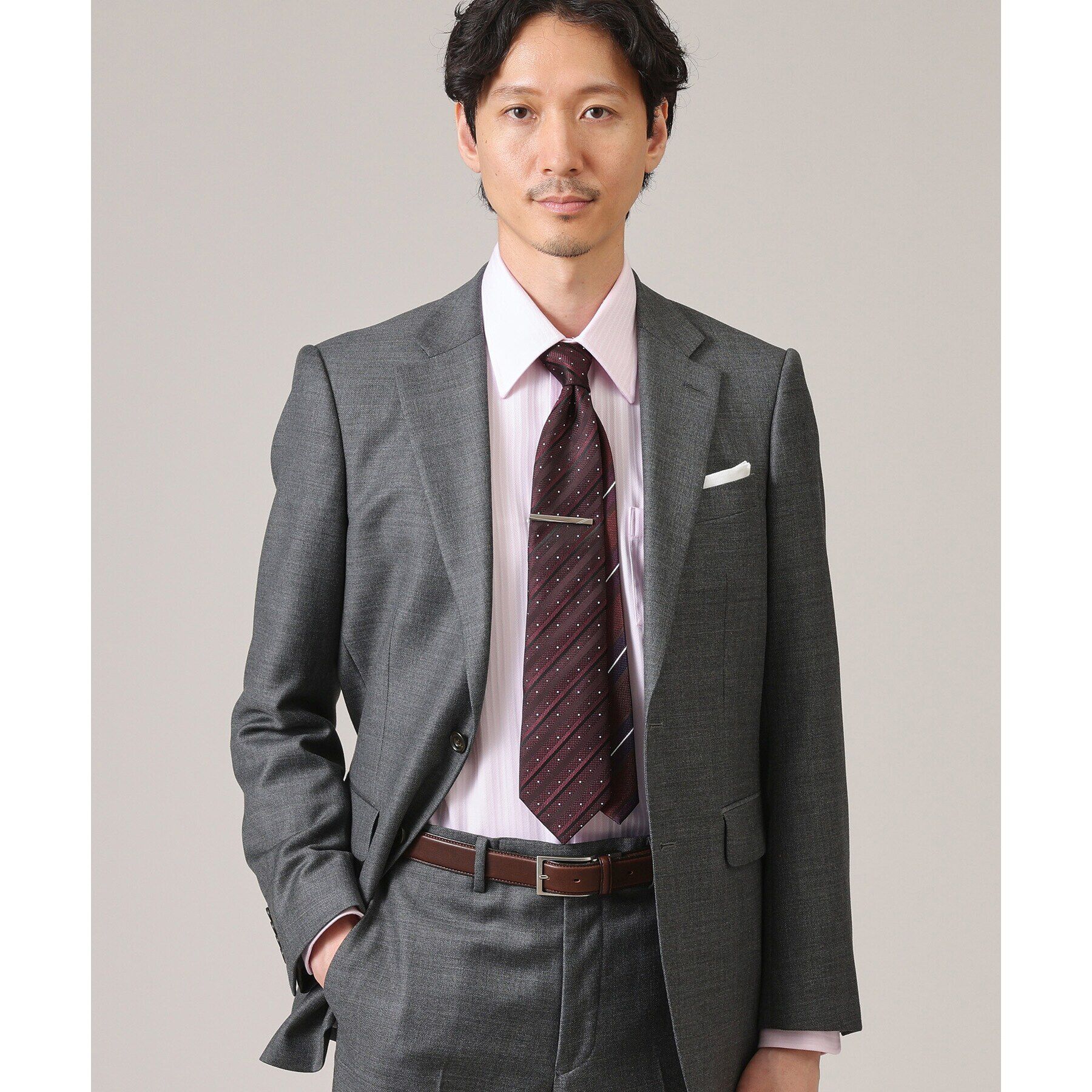 TAKEO KIKUCHI「【BOXセット】シャドーストピンドットネクタイ＆タイバー　セット」|ネクタイ・蝶ネクタイ|