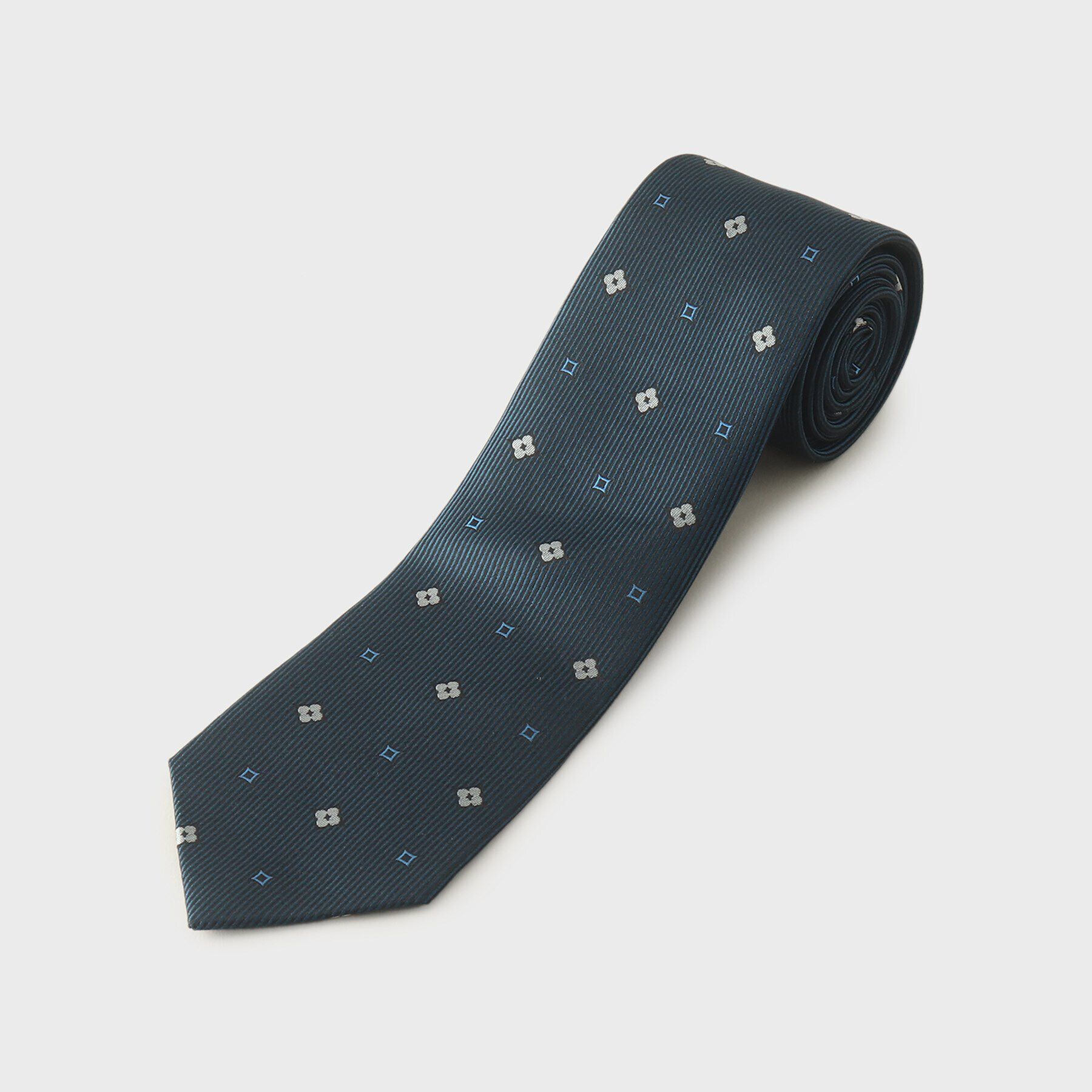 TAKEO KIKUCHI「レップ　ミニフラワー小紋　ネクタイ」|ネクタイ・蝶ネクタイ|グリーン(422)