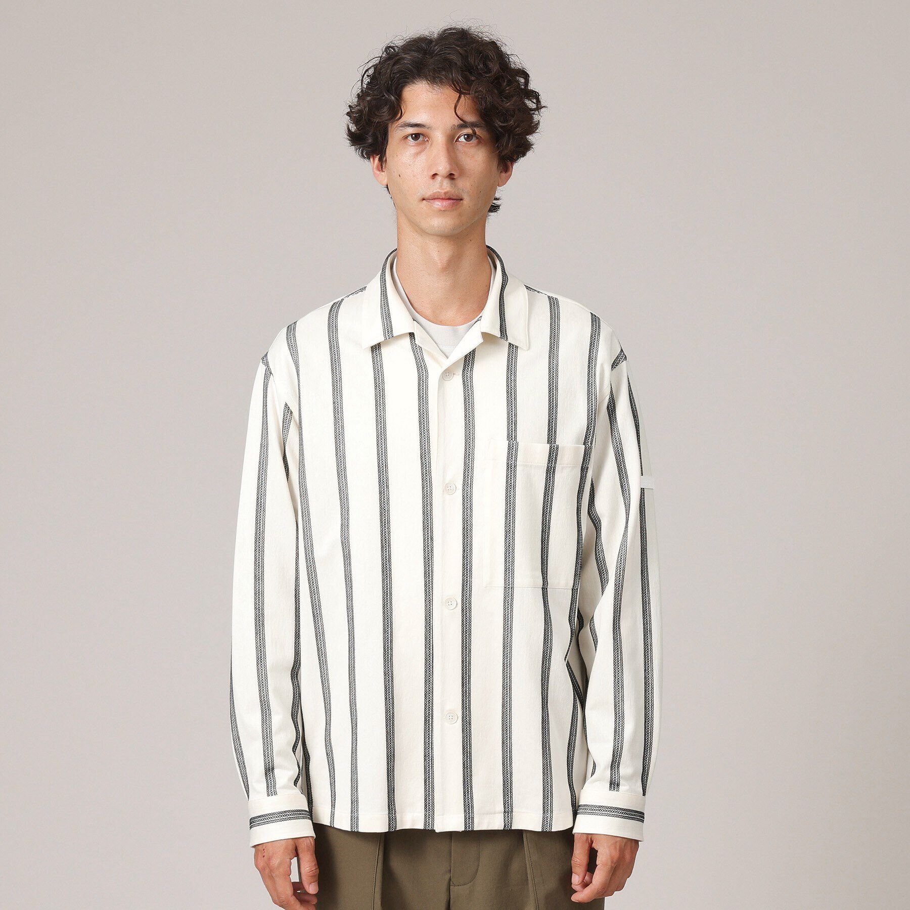 TAKEO KIKUCHI「カラミ ストライプ ジャージー シャツ」|シャツ・ブラウス|