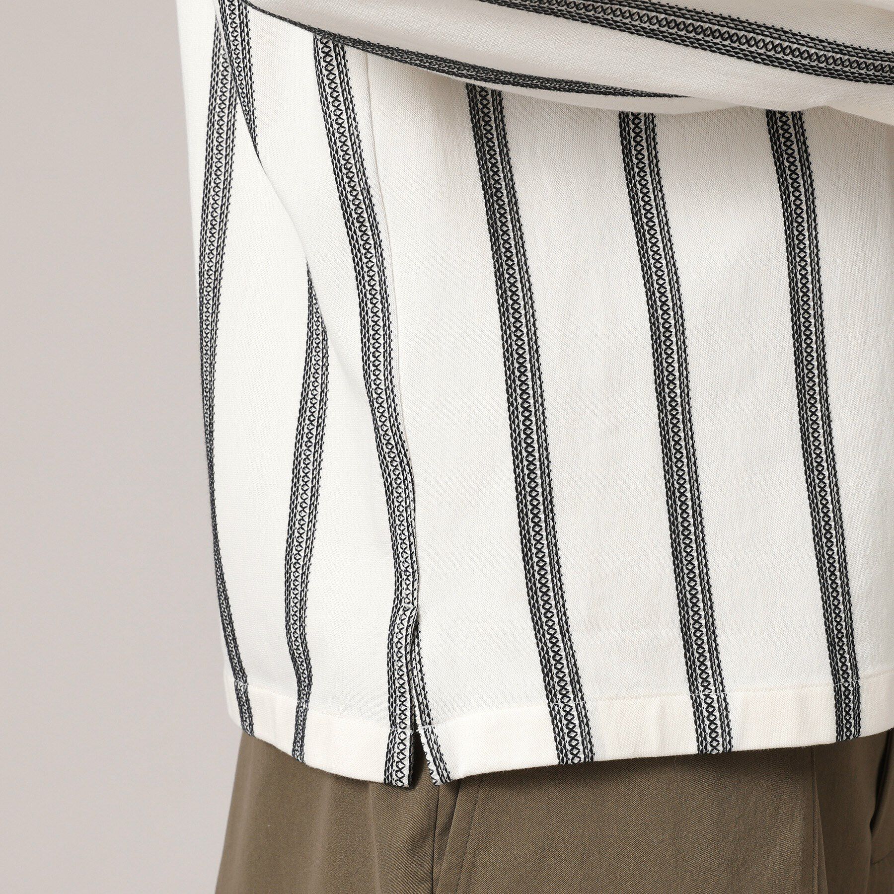 TAKEO KIKUCHI「カラミ ストライプ ジャージー シャツ」|シャツ・ブラウス|