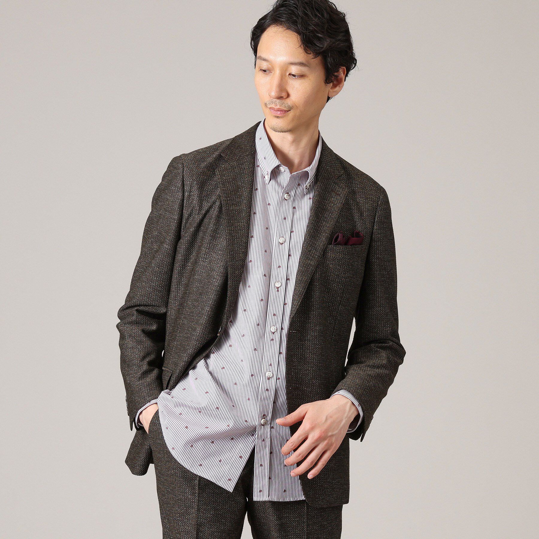 TAKEO KIKUCHI「ハットモチーフ ジャカード ストライプ シャツ」|シャツ・ブラウス|