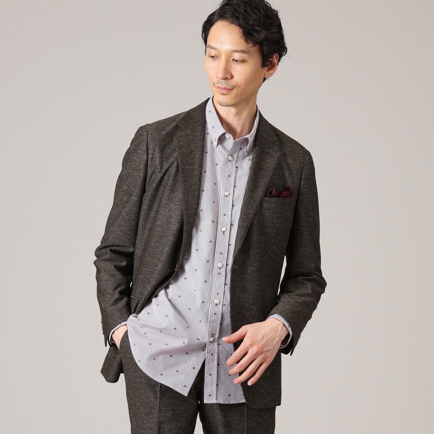 TAKEO KIKUCHI「ハットモチーフ ジャカード ストライプ シャツ」|シャツ・ブラウス|