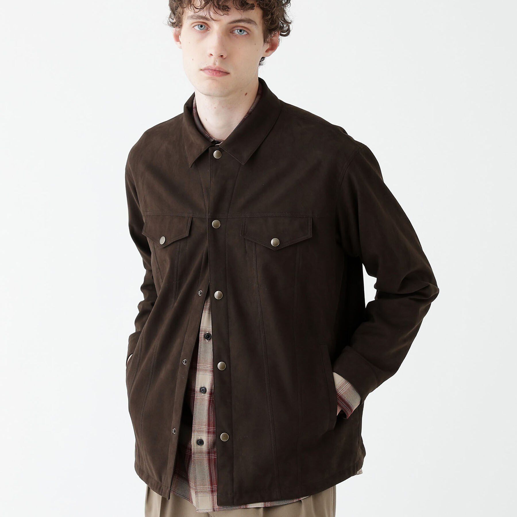 TAKEO KIKUCHI「【THE FLAGSHIP】アマレッタスエード　シャツGジャン」|シャツ・ブラウス|