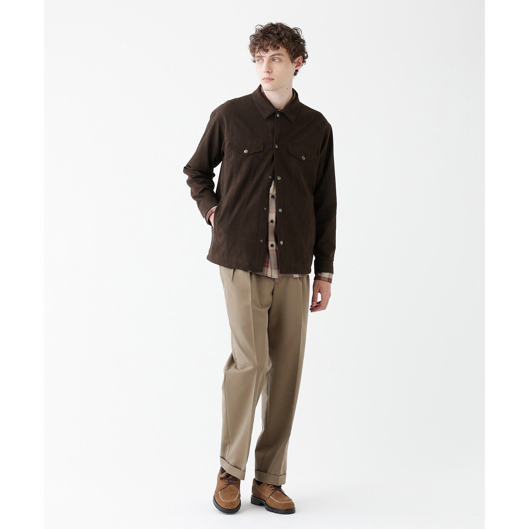 TAKEO KIKUCHI「【THE FLAGSHIP】アマレッタスエード　シャツGジャン」|シャツ・ブラウス|