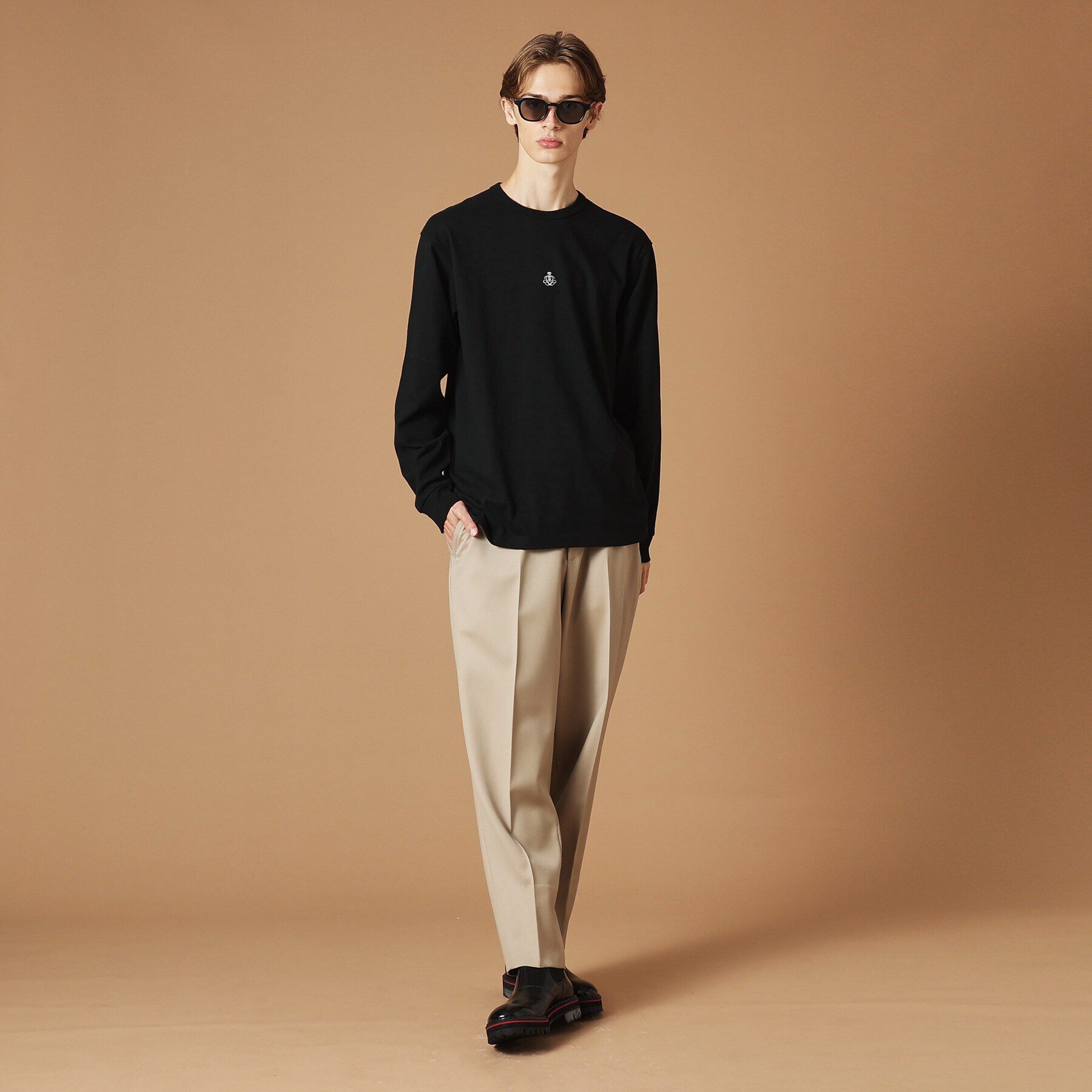 40CARATS&525「＆マーク刺繍長袖Tシャツ」|Tシャツ・カットソー|