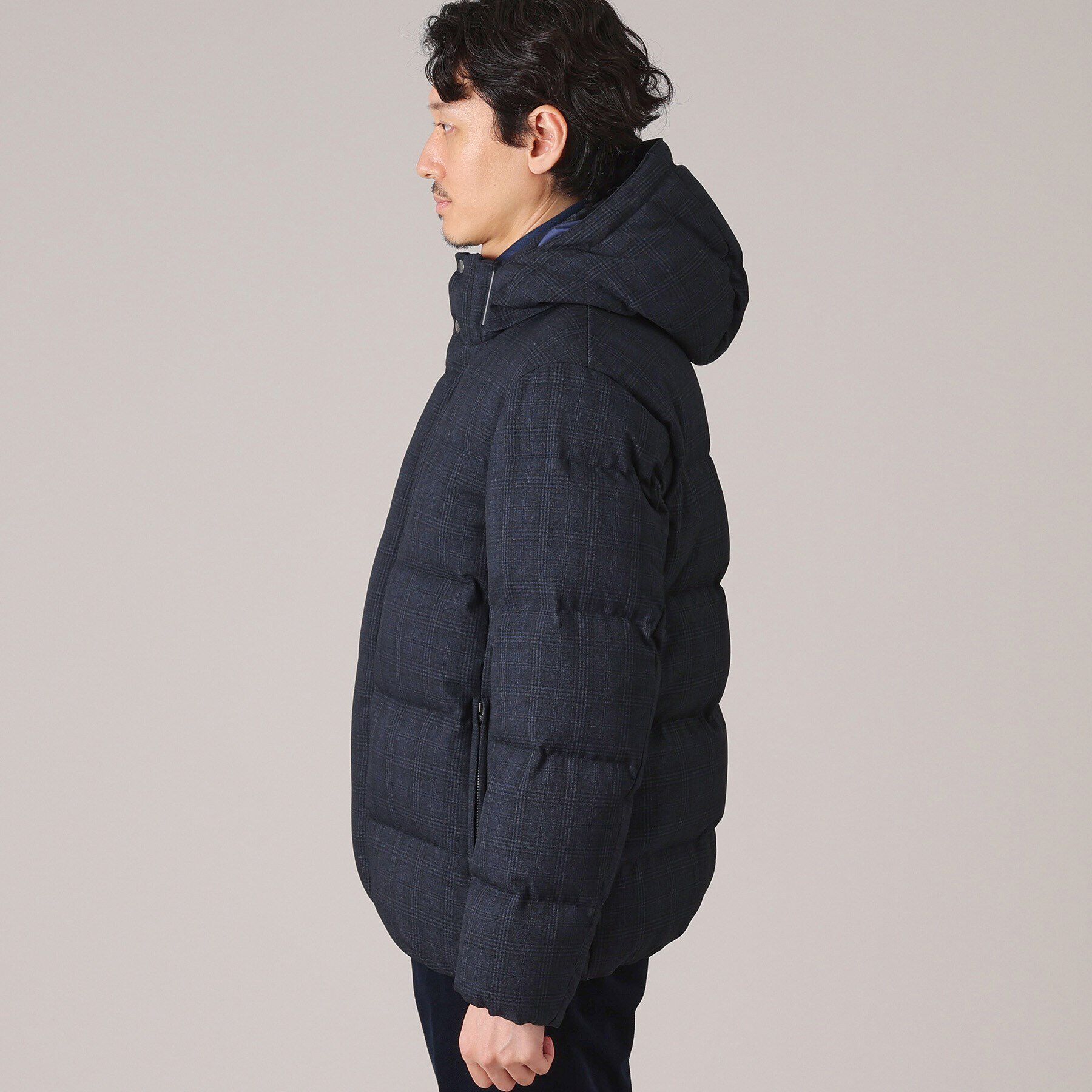 TAKEO KIKUCHI「【735フィルパワー】グレンチェック ダウンブルゾン」|ブルゾン・スタジャン|