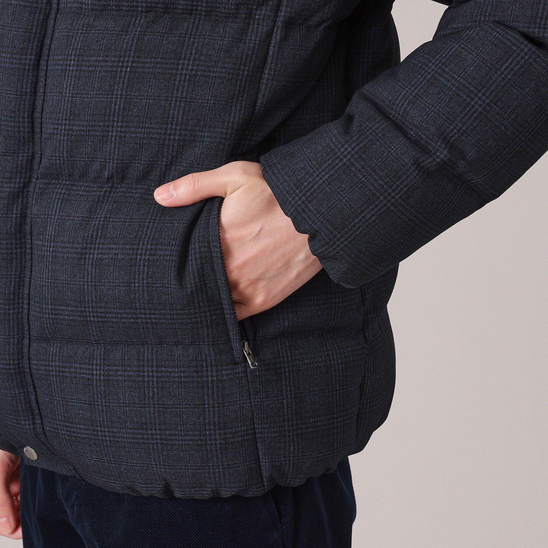 TAKEO KIKUCHI「【735フィルパワー】グレンチェック ダウンブルゾン」|ブルゾン・スタジャン|