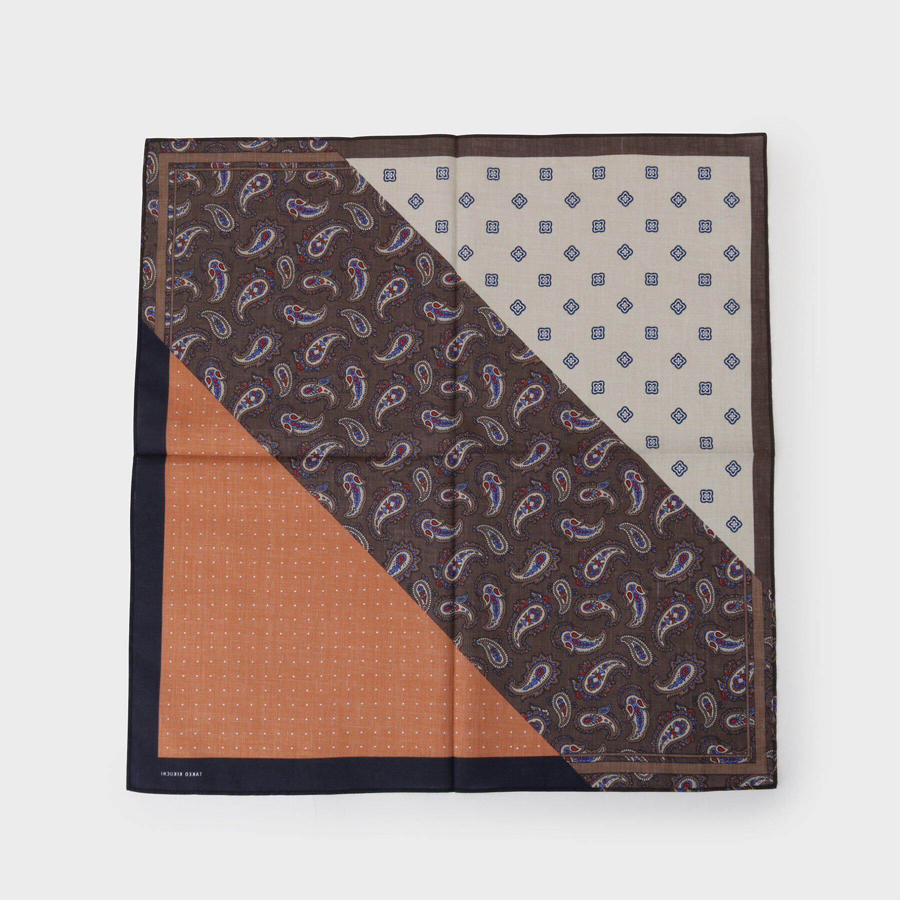 TAKEO KIKUCHI「パターンブロッキング プリントハンカチ」|ハンカチ|