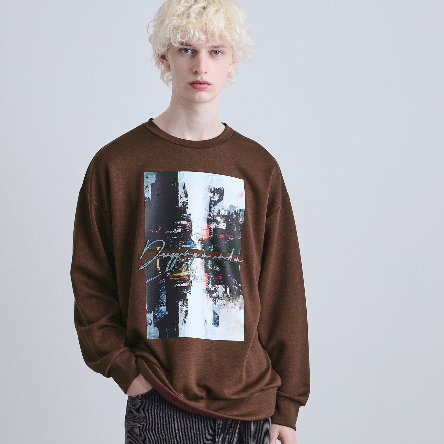 tk.TAKEO KIKUCHI「アーバングラフィックブラシ刺繍長袖Tシャツ」|Tシャツ・カットソー|