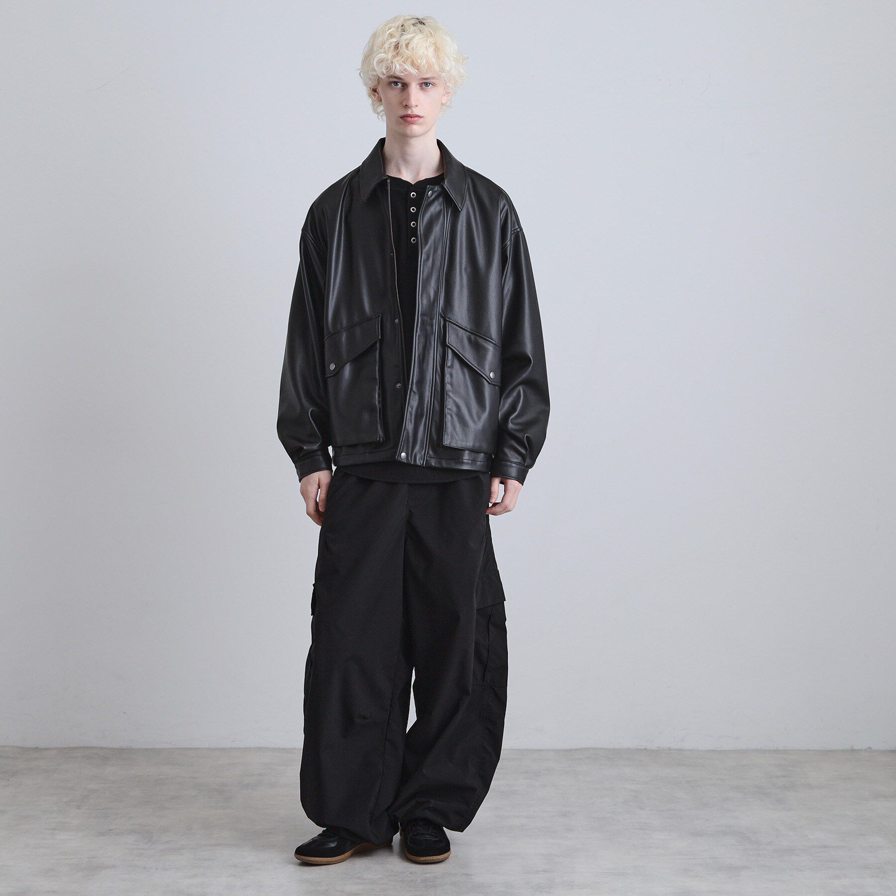 tk.TAKEO KIKUCHI「シンセティックレザーフライトジャケット」|ブルゾン・スタジャン|