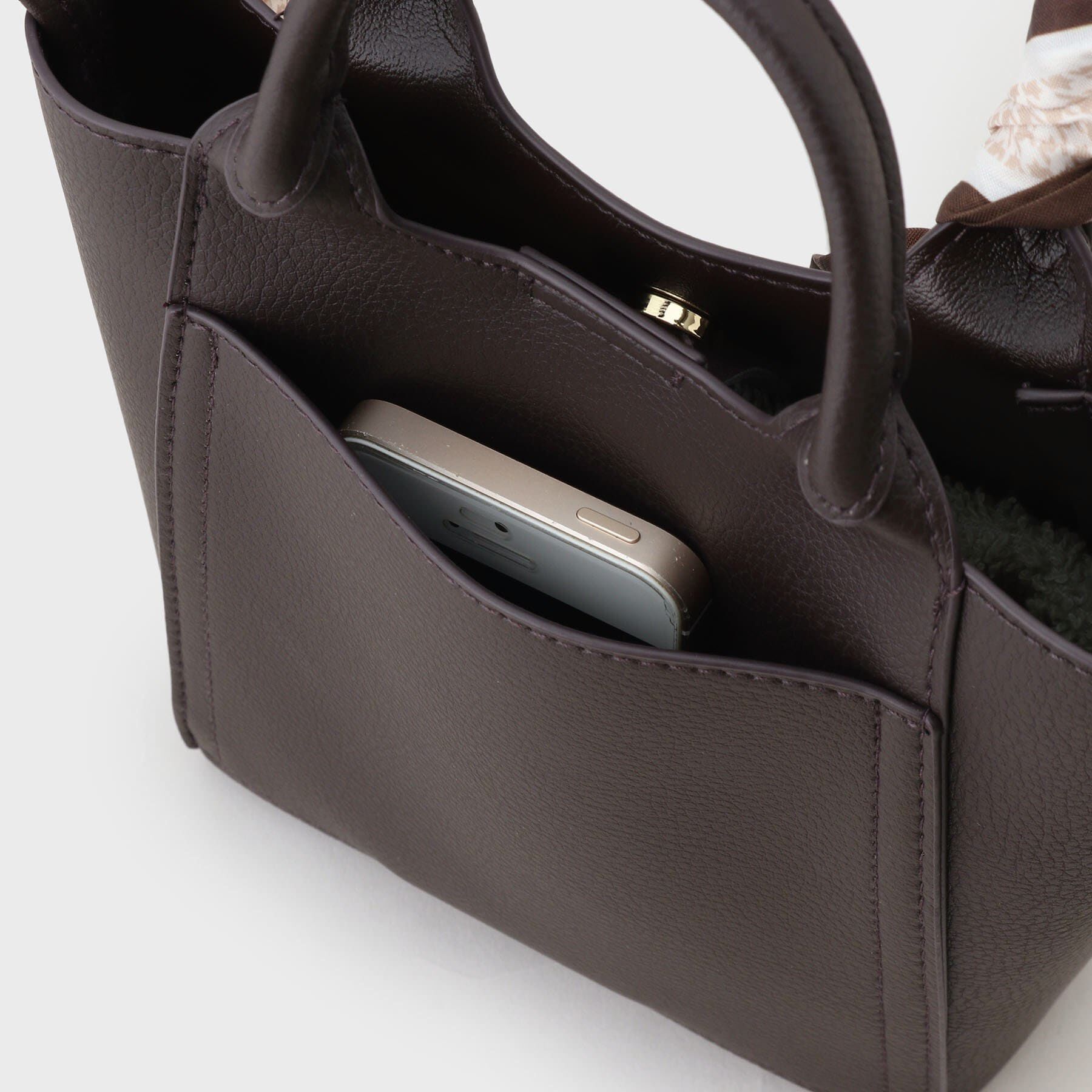 OPAQUE.CLIP「長さ調整可能！千鳥柄スカーフ付き合皮ミニショルダーバッグ」|ショルダー・メッセンジャー|