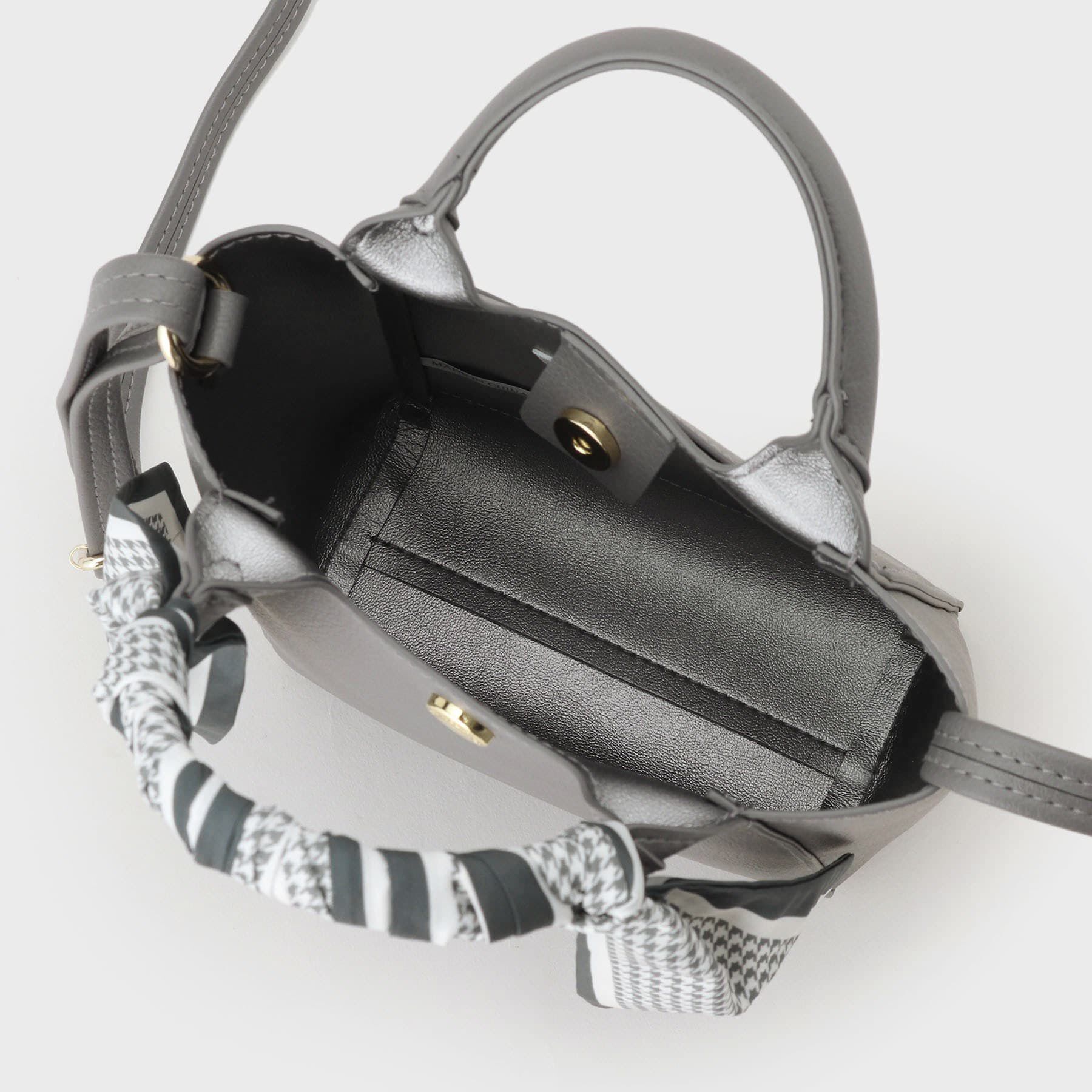 OPAQUE.CLIP「長さ調整可能！千鳥柄スカーフ付き合皮ミニショルダーバッグ」|ショルダー・メッセンジャー|