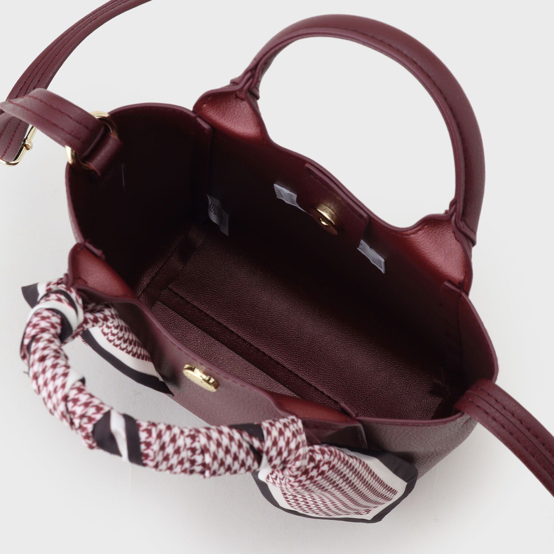 OPAQUE.CLIP「長さ調整可能！千鳥柄スカーフ付き合皮ミニショルダーバッグ」|ショルダー・メッセンジャー|