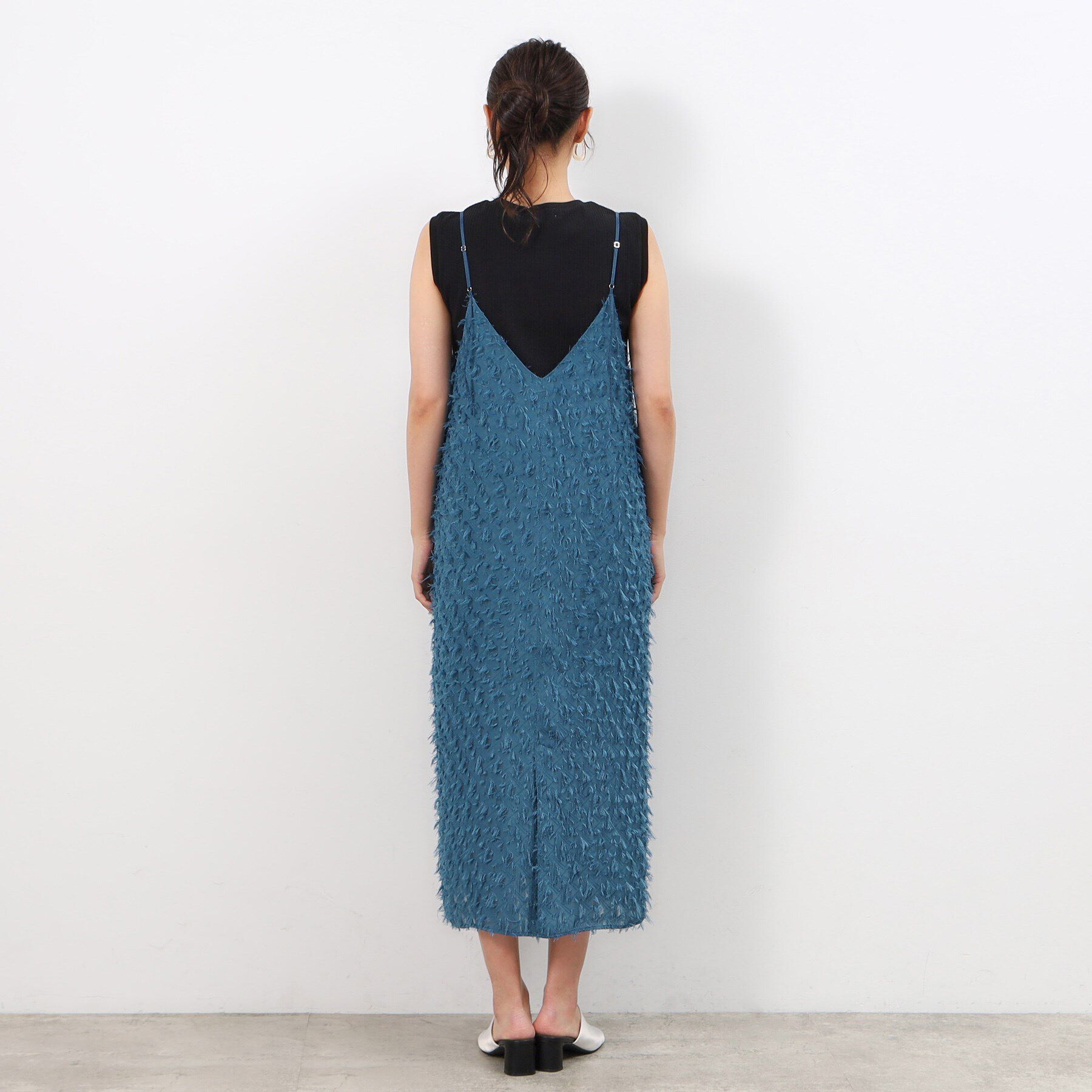 OPAQUE.CLIP「前後2WAYフリンジキャミワンピース【洗濯機洗い可】」|ワンピース|