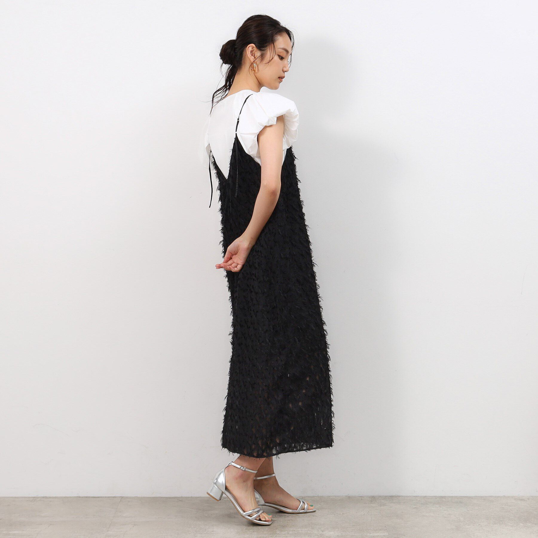 OPAQUE.CLIP「前後2WAYフリンジキャミワンピース【洗濯機洗い可】」|ワンピース|