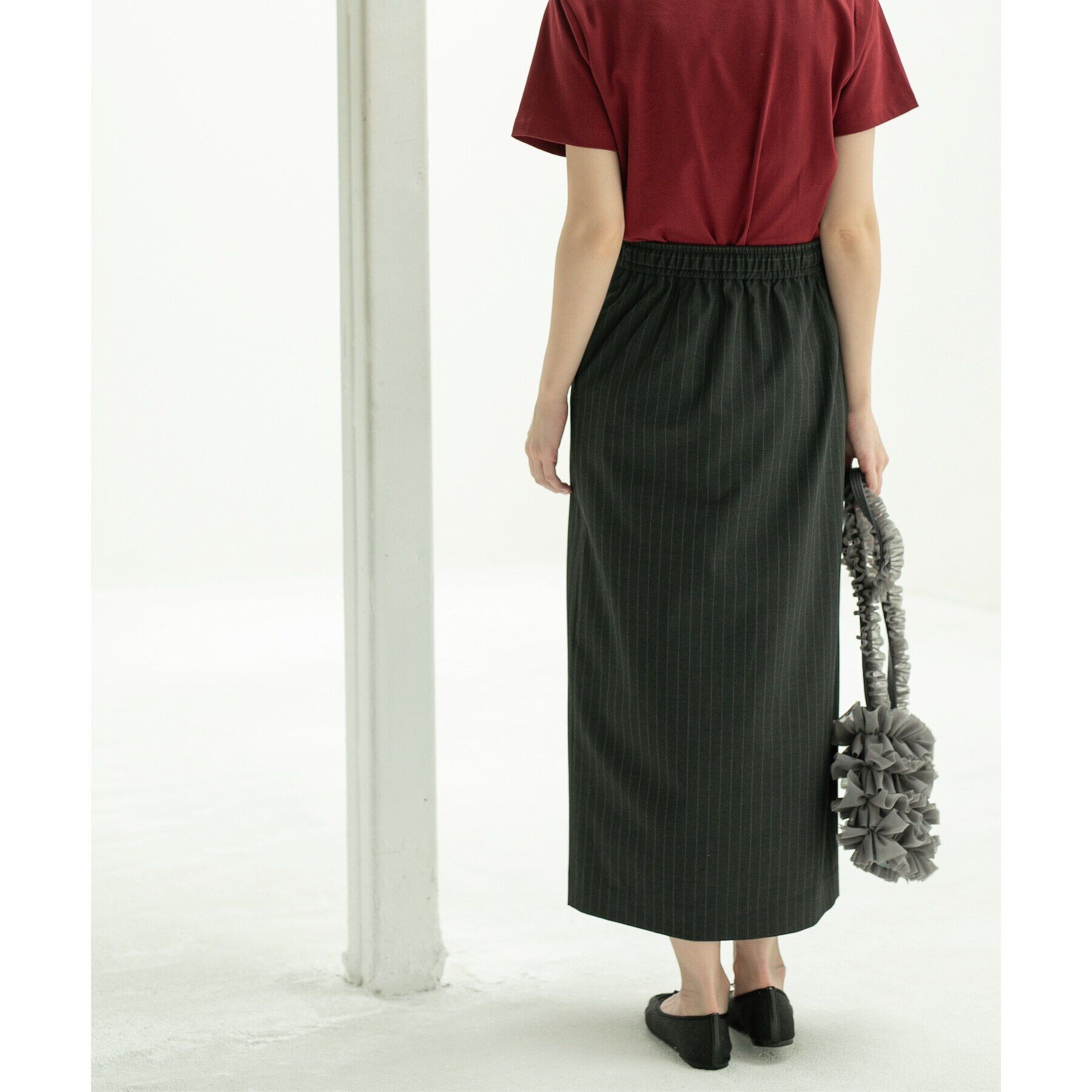 OPAQUE.CLIP「《美人百花掲載》ピンストライプイージーナロースカート【洗濯機洗い可】」|スカート|