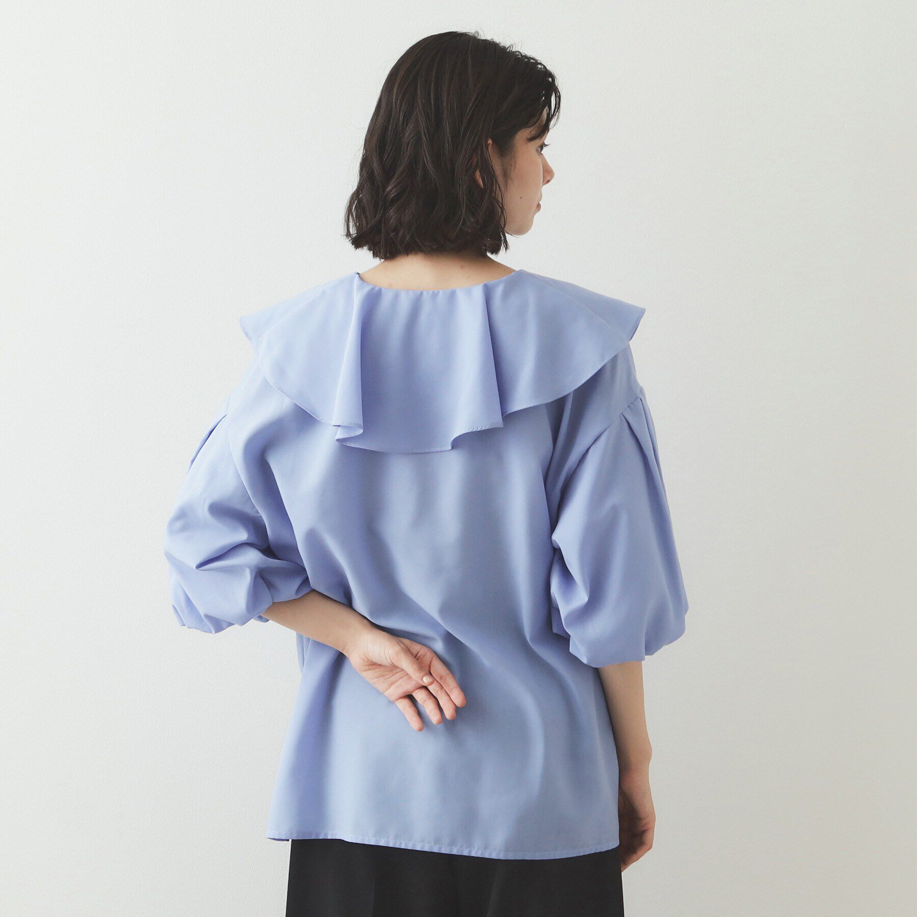 OPAQUE.CLIP「ラッフルフリル バルーンスリーブブラウス【洗濯機洗い可】」|シャツ・ブラウス|