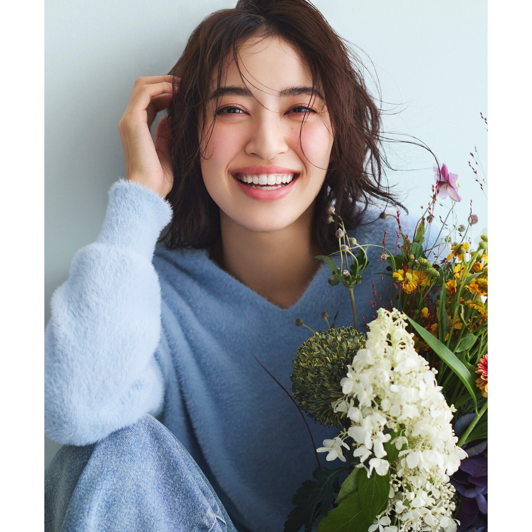 OPAQUE.CLIP「《5color/S-LLsize》フェザーヤーンVネックニット【洗濯機洗い可／抗ピル】」|ニット・セーター|