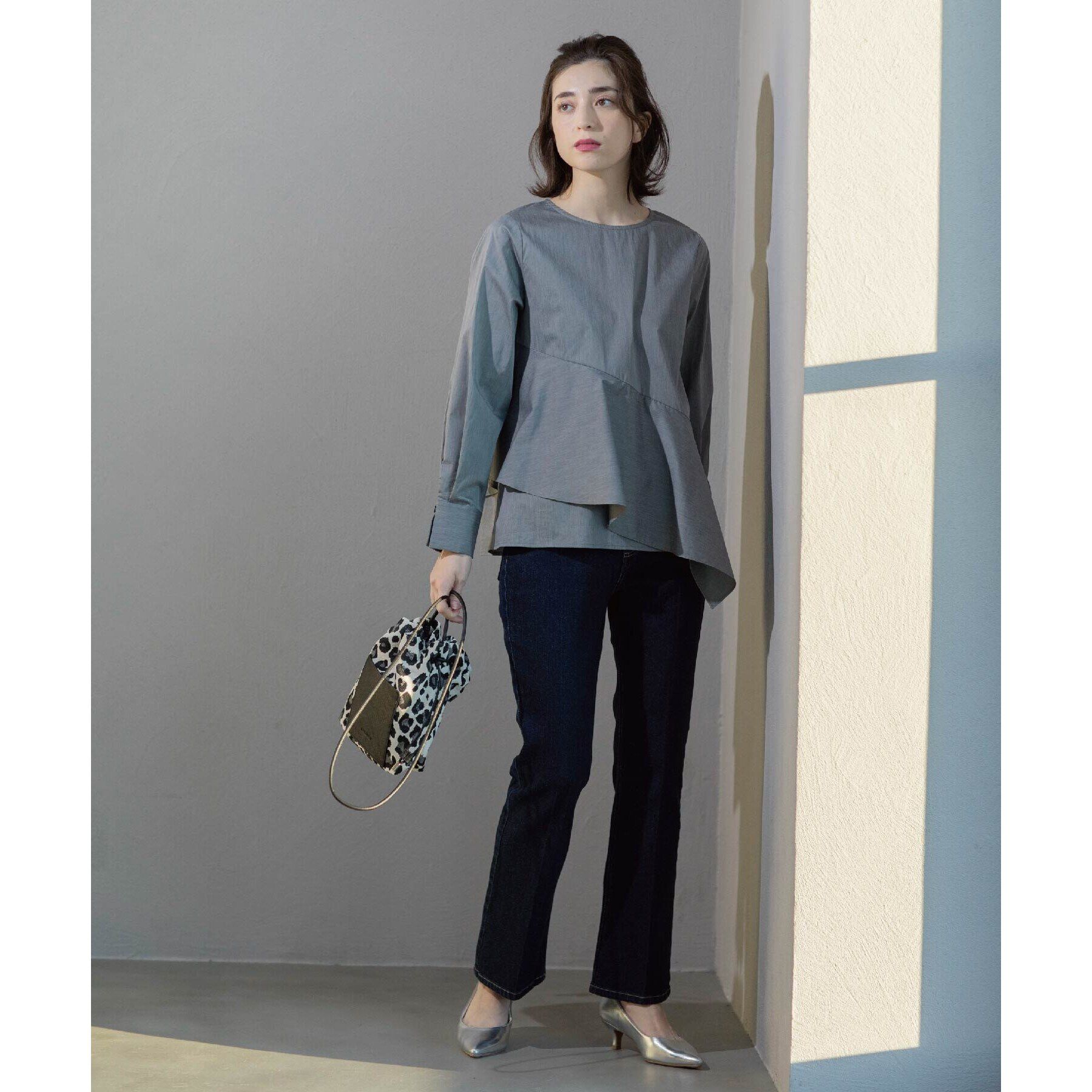 OPAQUE.CLIP「《SS-LLサイズ》ストレッチセミフレアデニム【洗濯機洗い可】」|デニム|