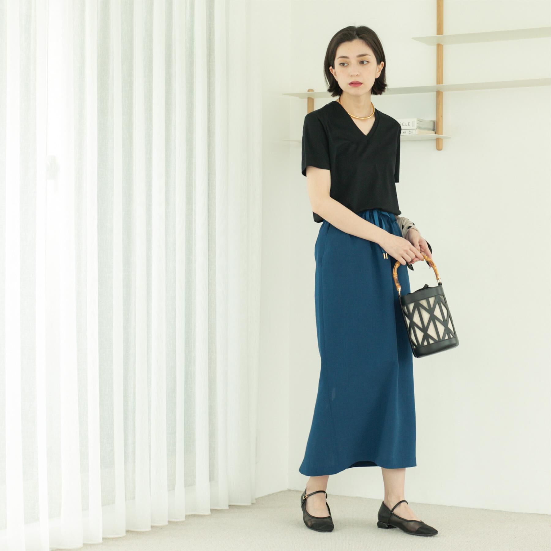 OPAQUE.CLIP「リネンライクイージースカート【洗濯機洗い可/吸水速乾/接触冷感】」|スカート|