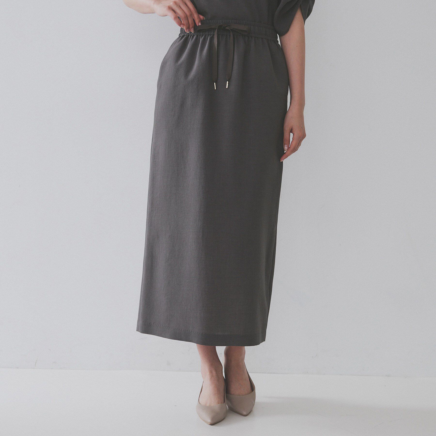 OPAQUE.CLIP「リネンライクイージースカート【洗濯機洗い可/吸水速乾/接触冷感】」|スカート|