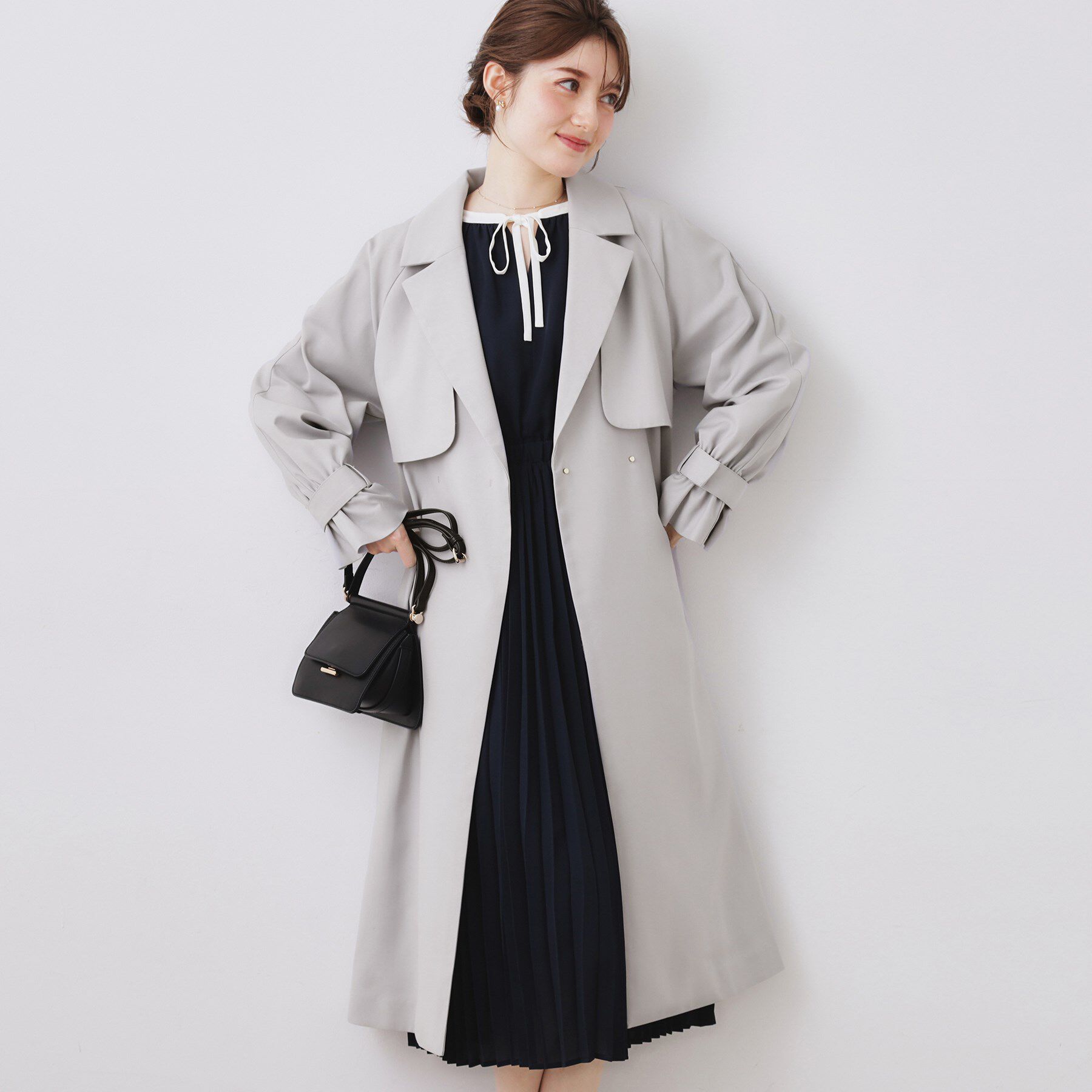 Couture broach「【撥水・ハレの日・通勤】ロングトレンチコート」|トレンチコート|