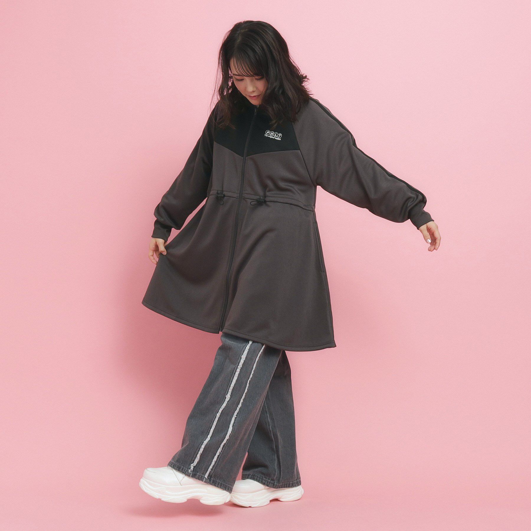 PINK-latte「【韓国っぽ】ニュートロ ジャージドレス」|ワンピース|