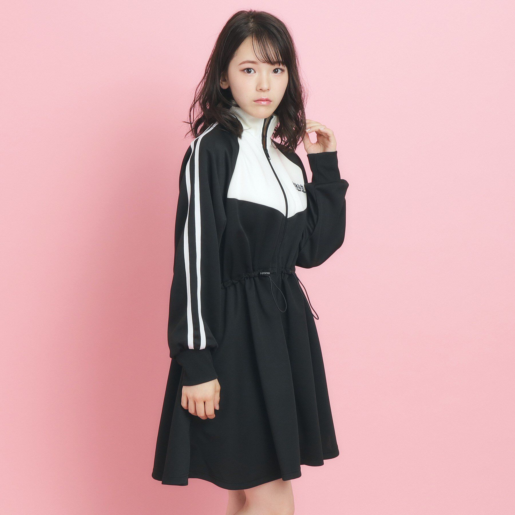 PINK-latte「【韓国っぽ】ニュートロ ジャージドレス」|ワンピース|