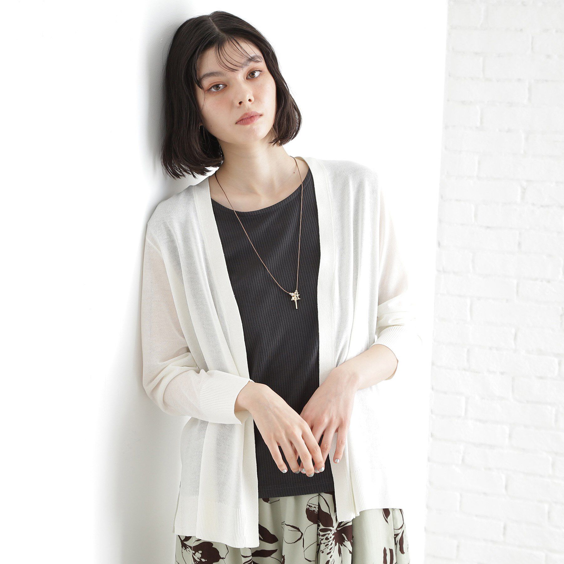 THE SHOP TK「シアーカーディガン【洗濯機OK】」|カーディガン|アイボリー(004)