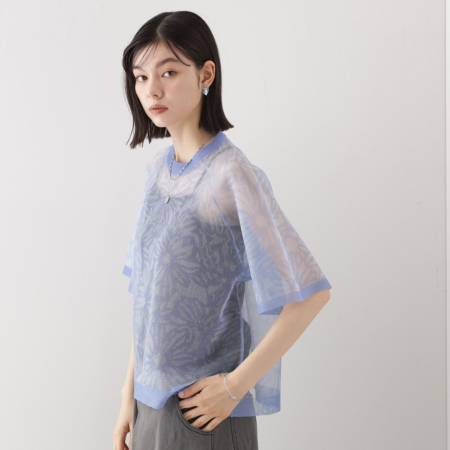 THE SHOP TK「カバーニットシアープルオーバー【洗える】」|ニット・セーター|