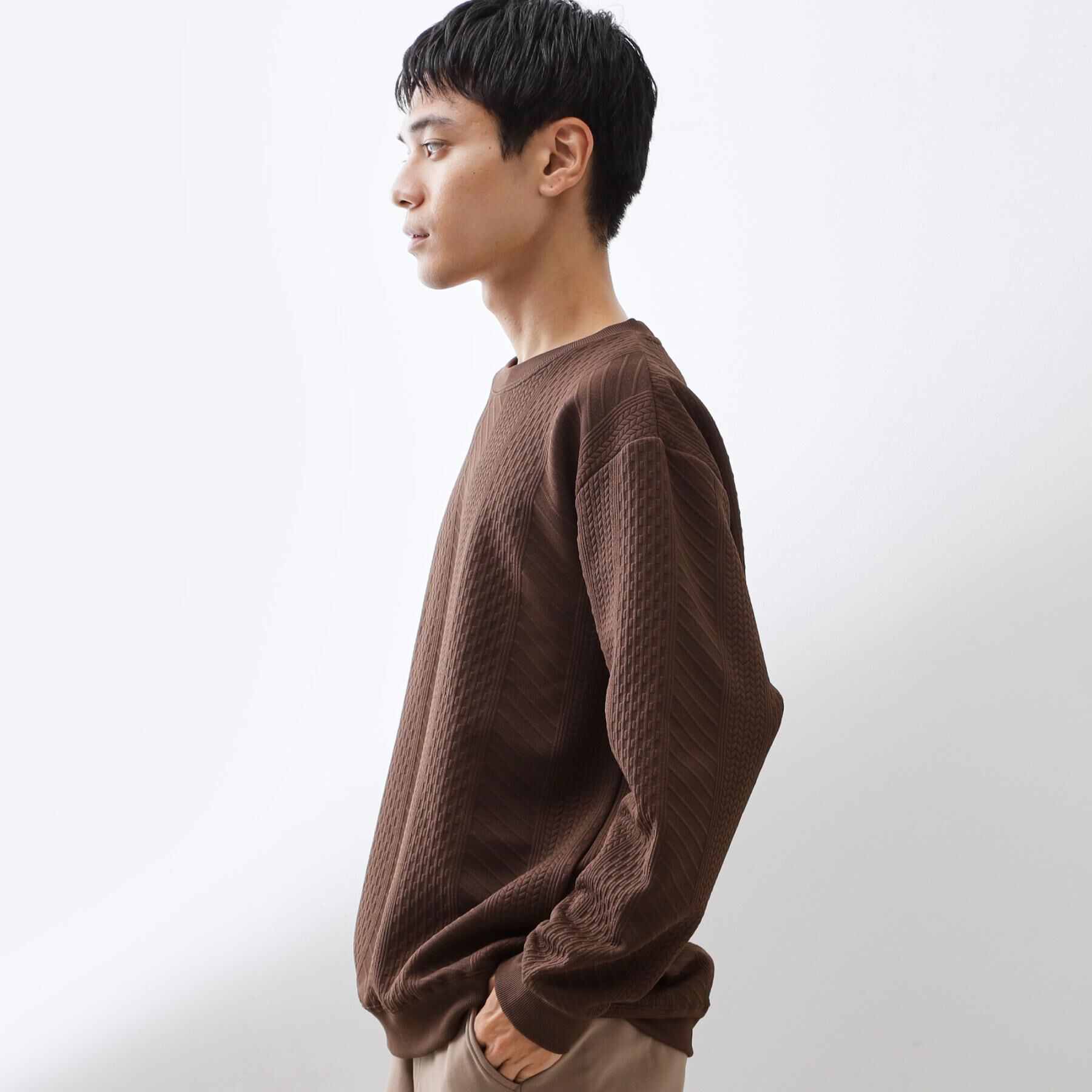 THE SHOP TK「【無地に飽きた方へ】ふくれジャカードスウェット　洗濯機OK/6色展開/ユニセックスでおすすめ！」|パーカー|