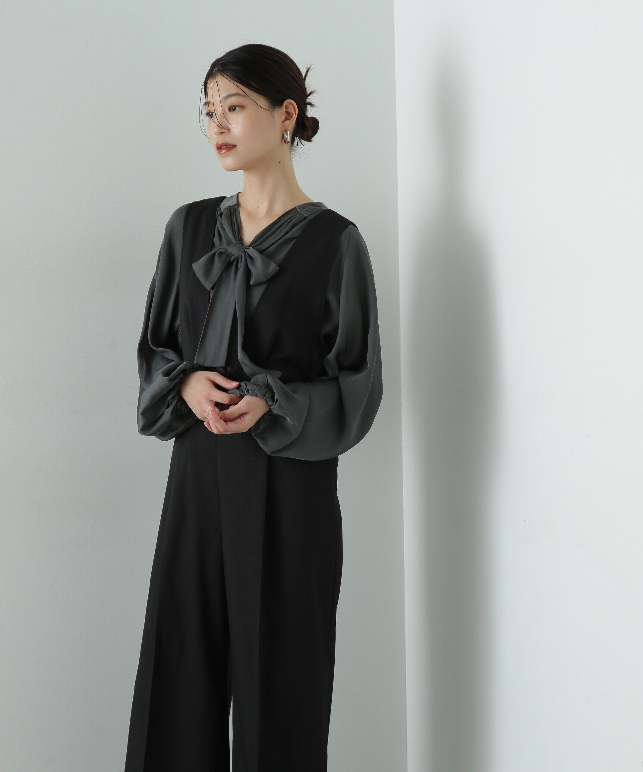  「前後2wayボウタイブラウス」|シャツ・ブラウス|